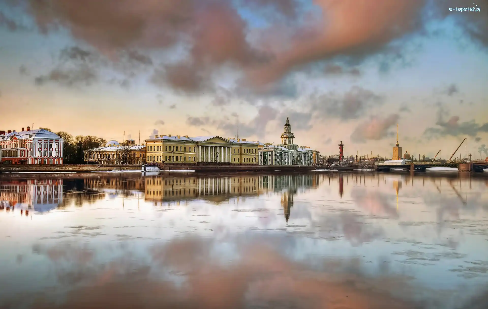 Panorama, Rzeka, Newa, Miasta, Sankt Petersburg, Rosja