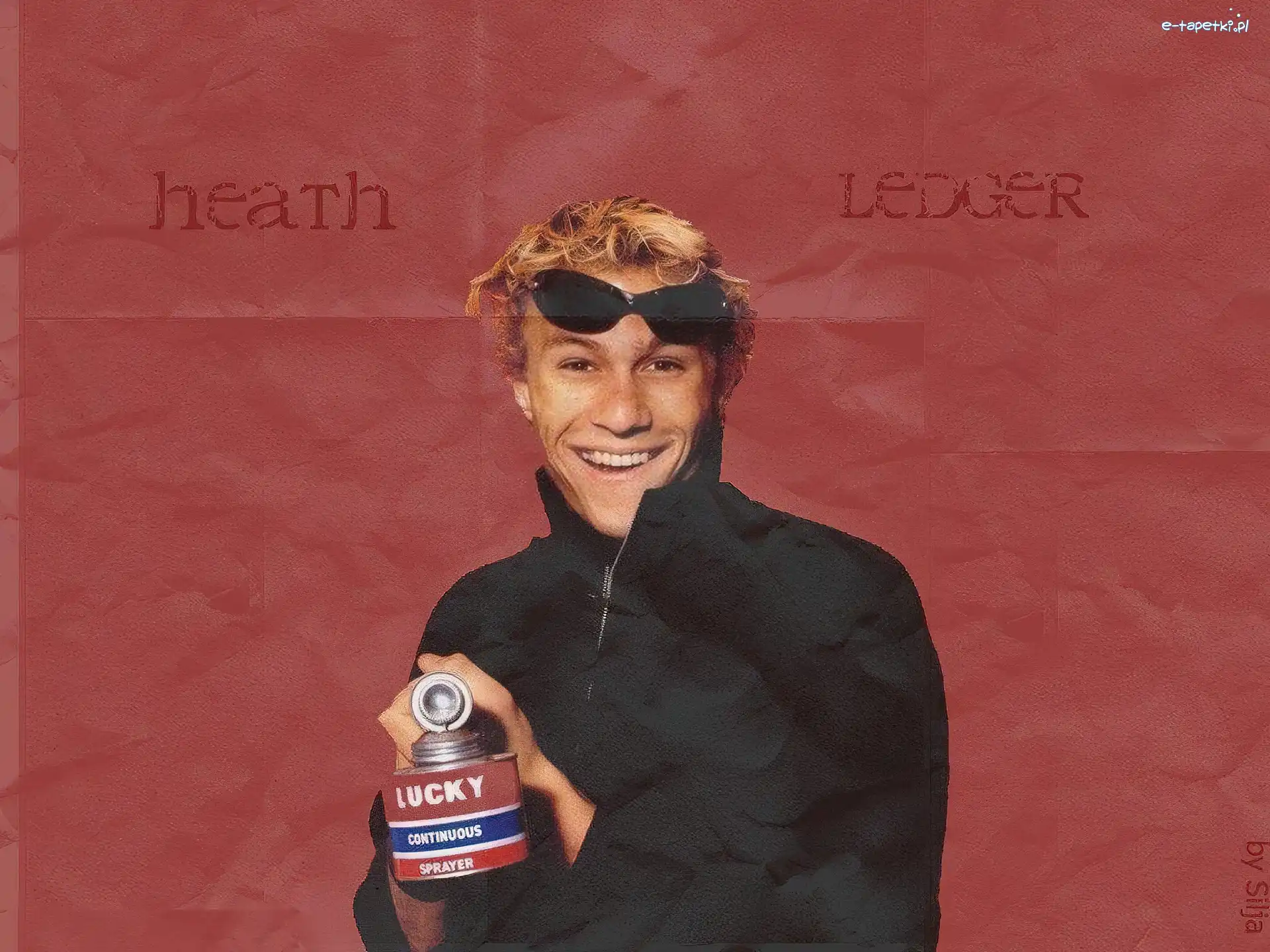 okulary, czarny strój, Heath Ledger