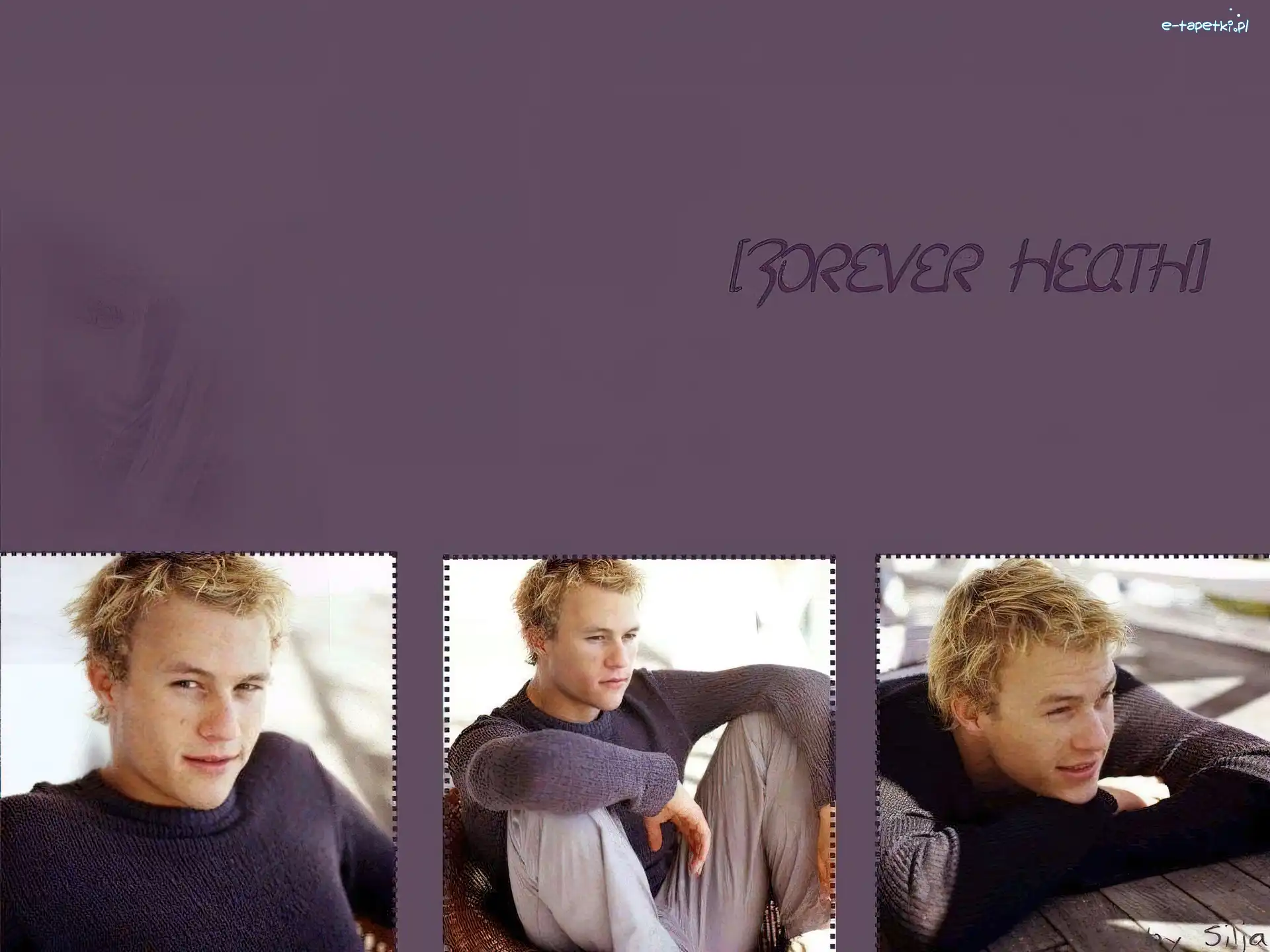 szary sweterek, jasne włosy, Heath Ledger