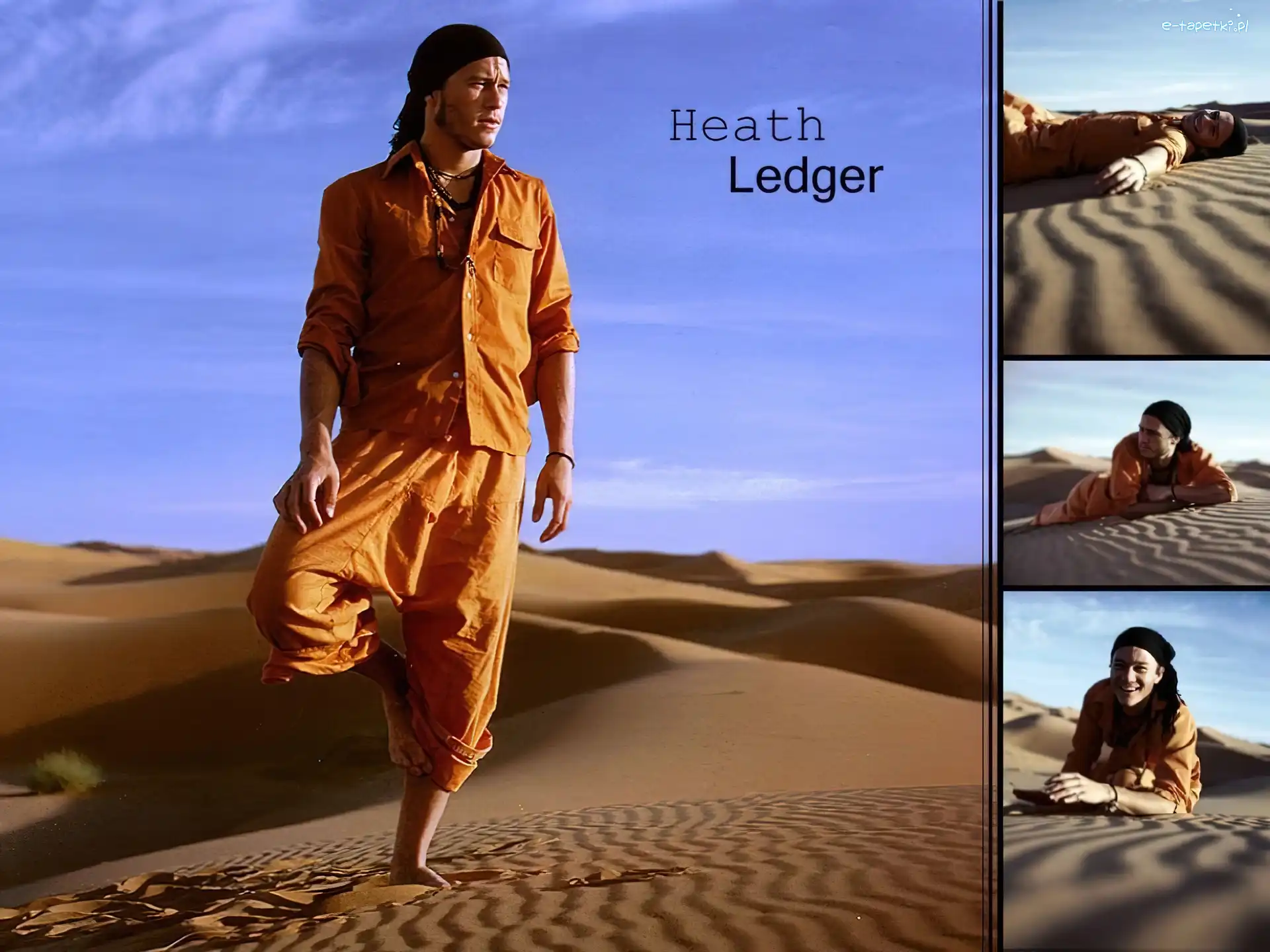 pustynia, pomarańczowy strój, Heath Ledger