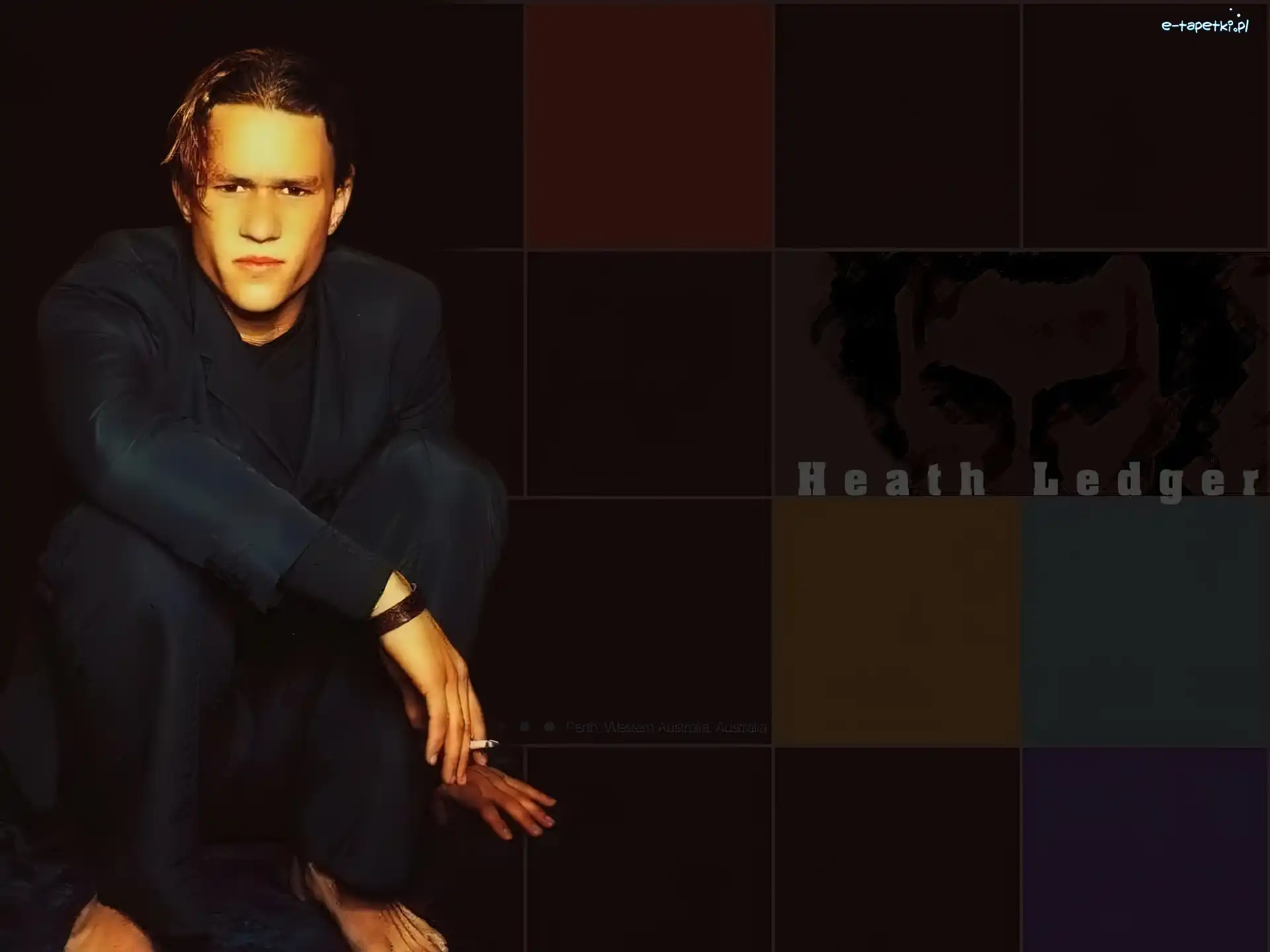 papieros, czarny strój, Heath Ledger