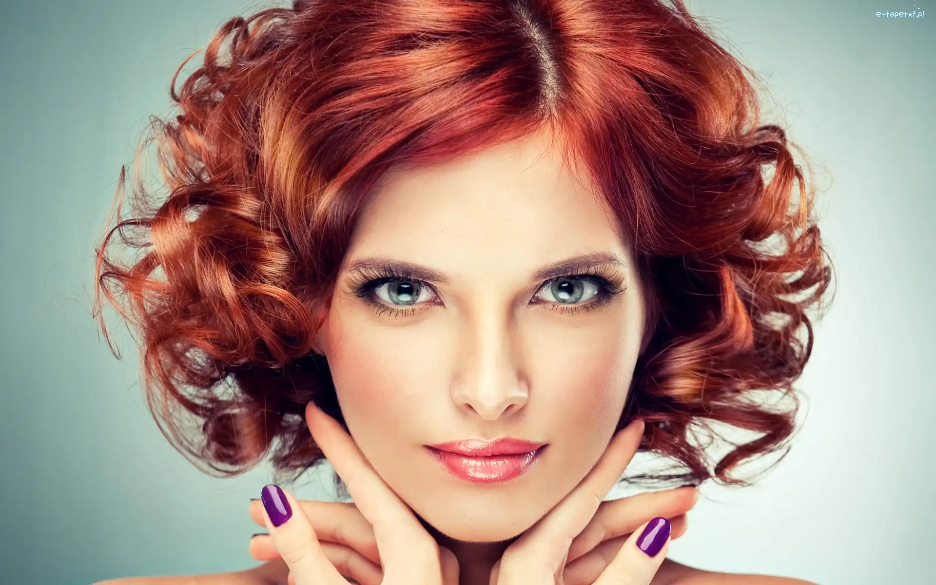 Makijaż, Włosy, Twarz, Manicure, Rude, Kobieta