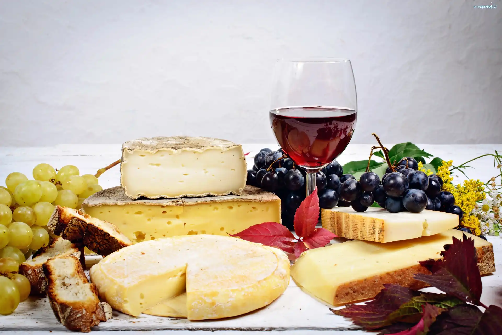 Sery, Winogrona, Ciasto, Wino