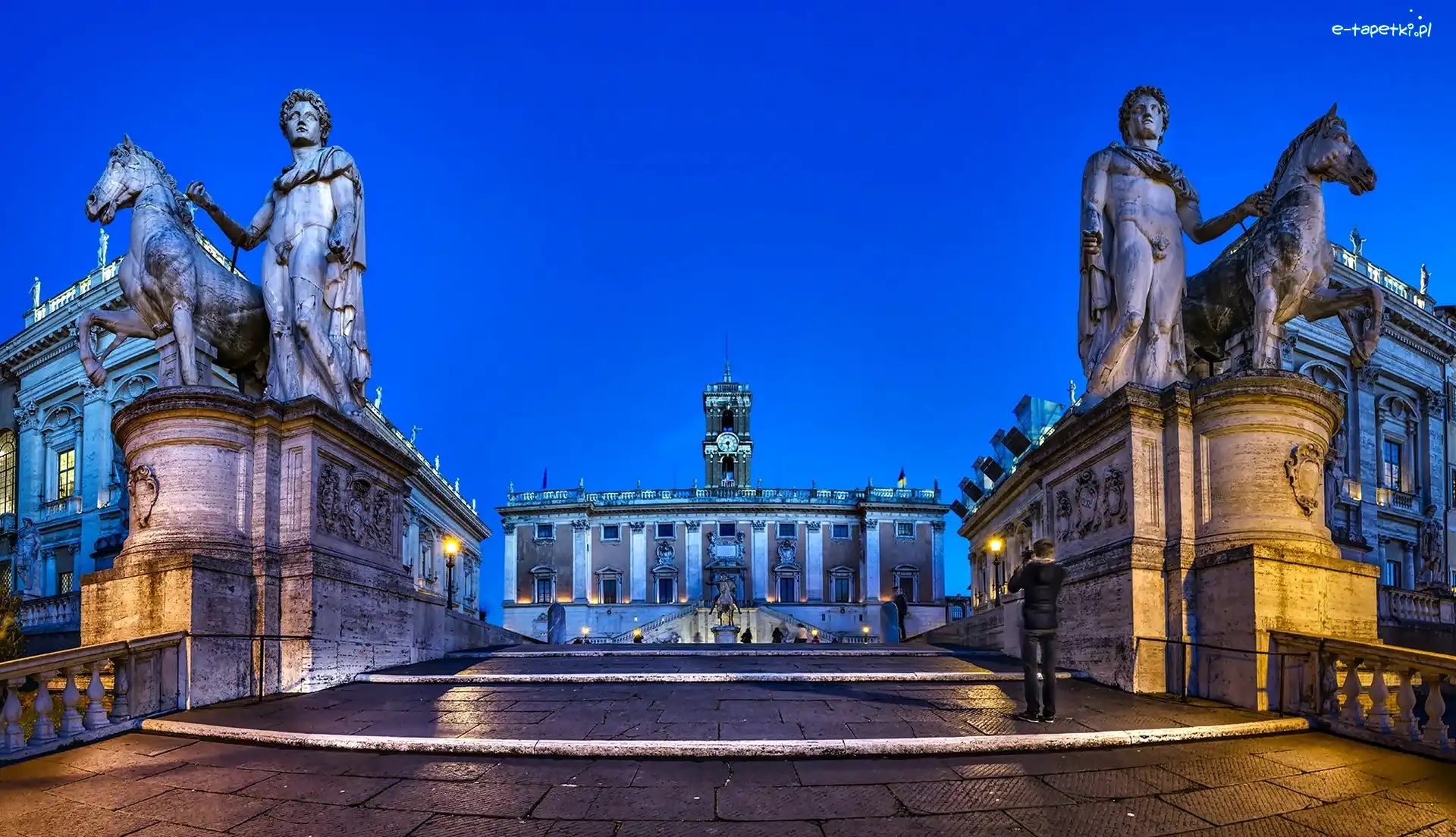 Włochy, Rynek, Rzym, Posągi, Rzeźby