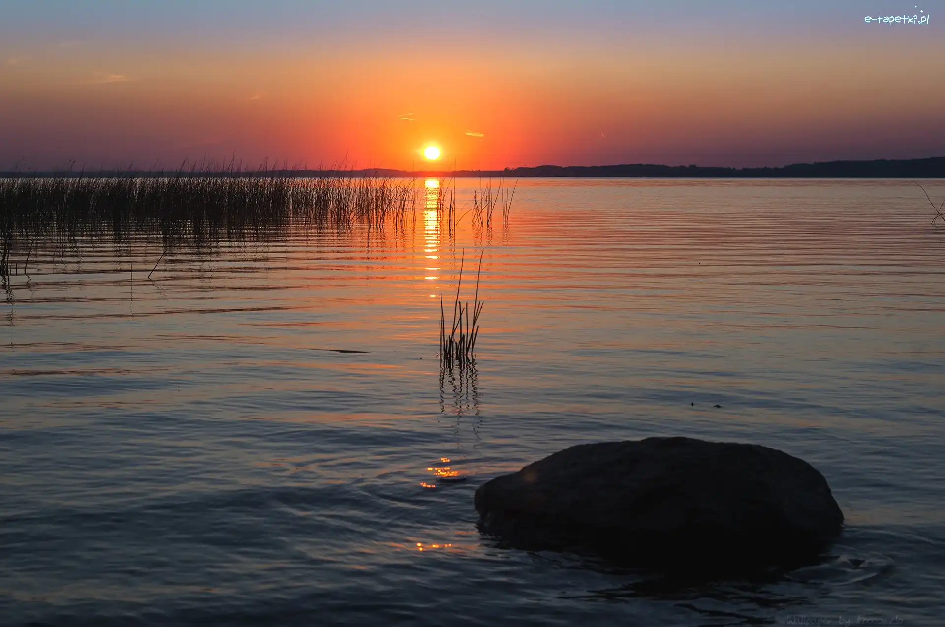 Jezioro, Mazury, Śniardwy, Wschód słońca