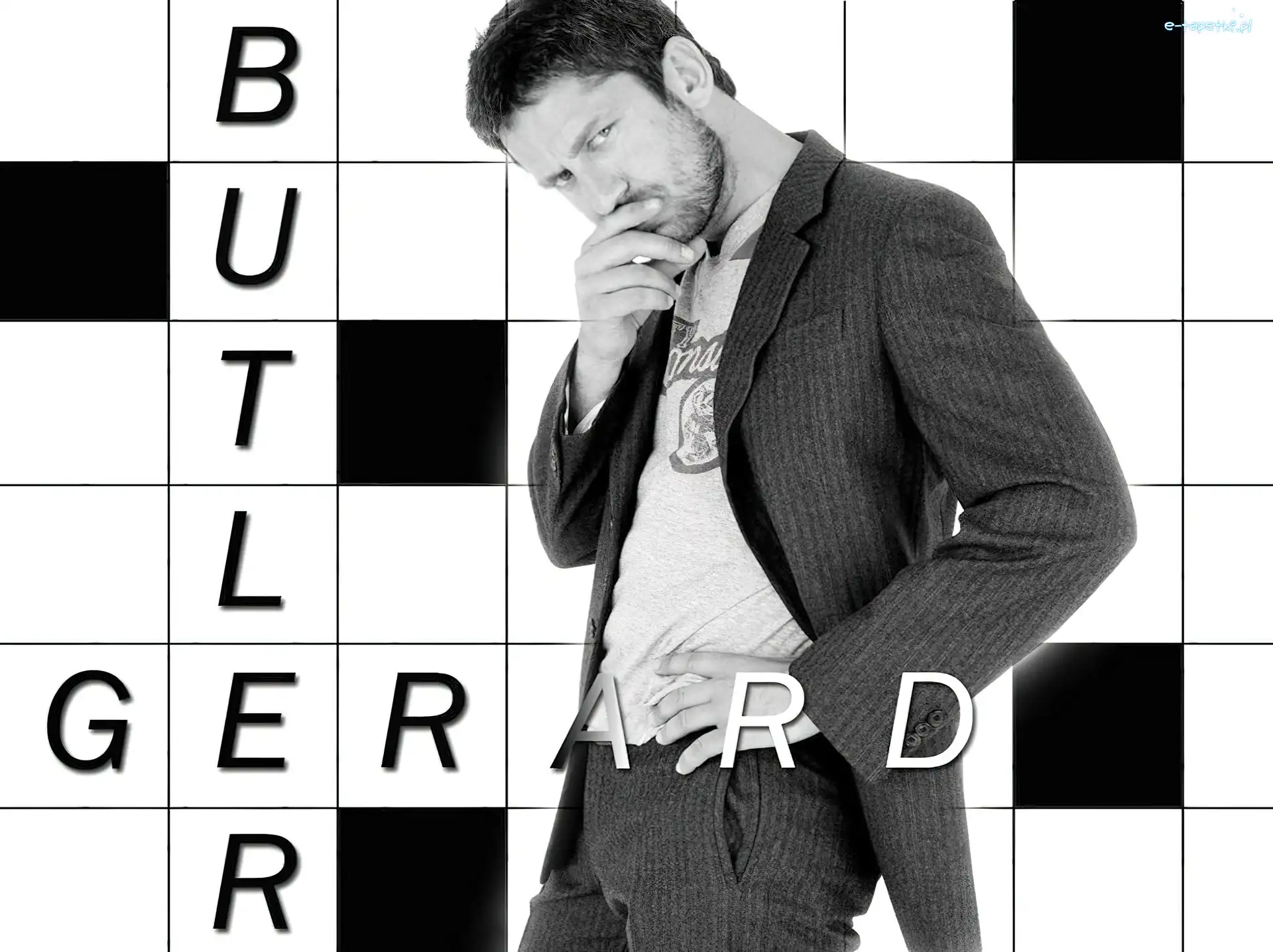 szary garnitur, Gerard Butler