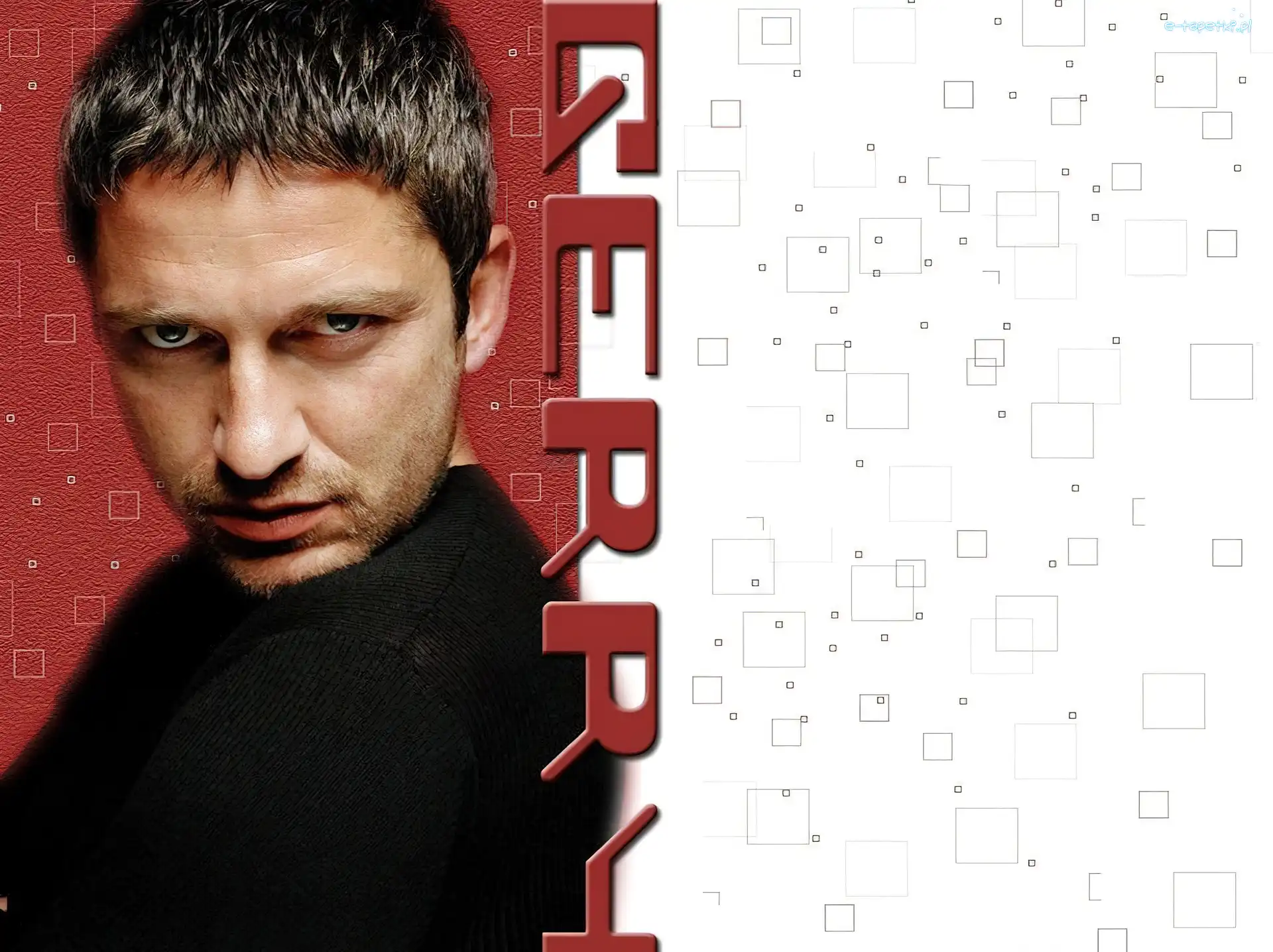 czarna koszulka, jasne włosy, Gerard Butler