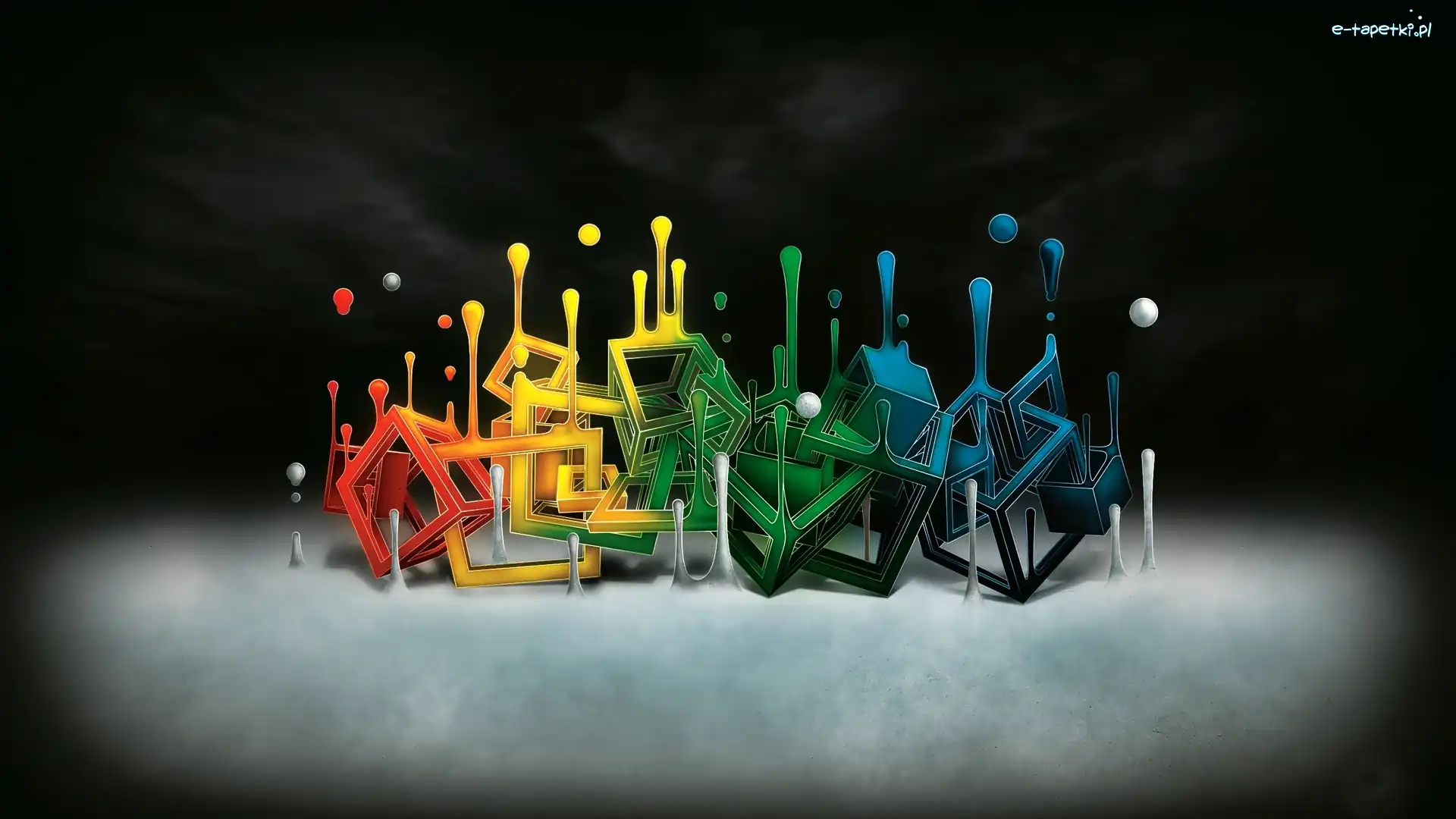 3D, Kwadraty, Kolorowe, Grafika