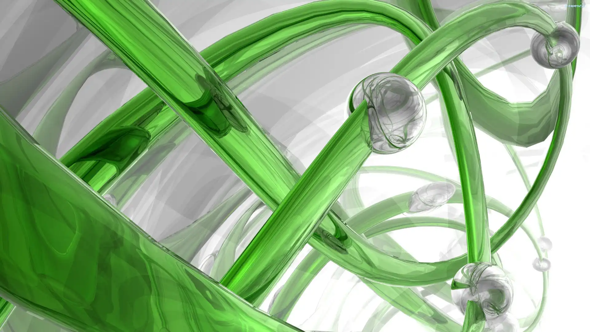 Zielone, Rurki, Szklane, 3D