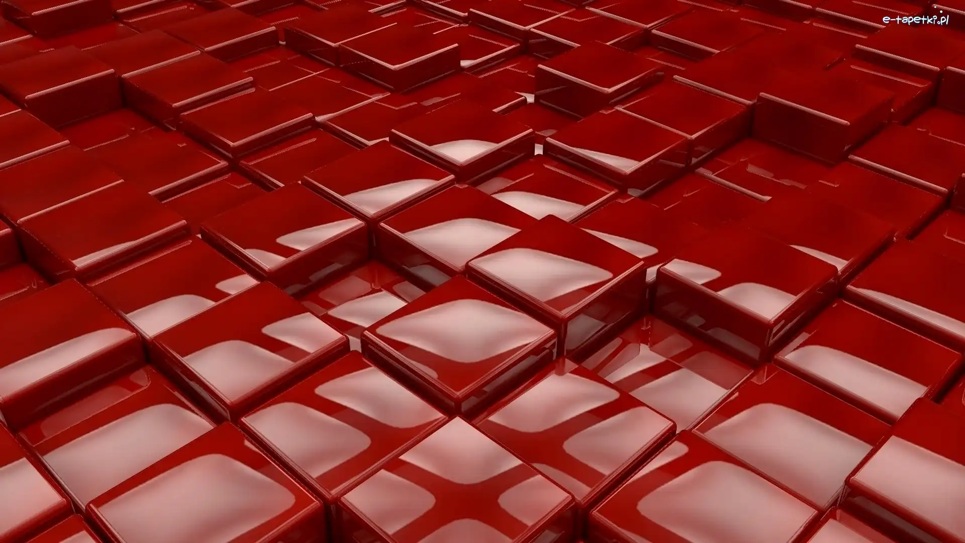 3D, Kostki, Czerwone, Grafika