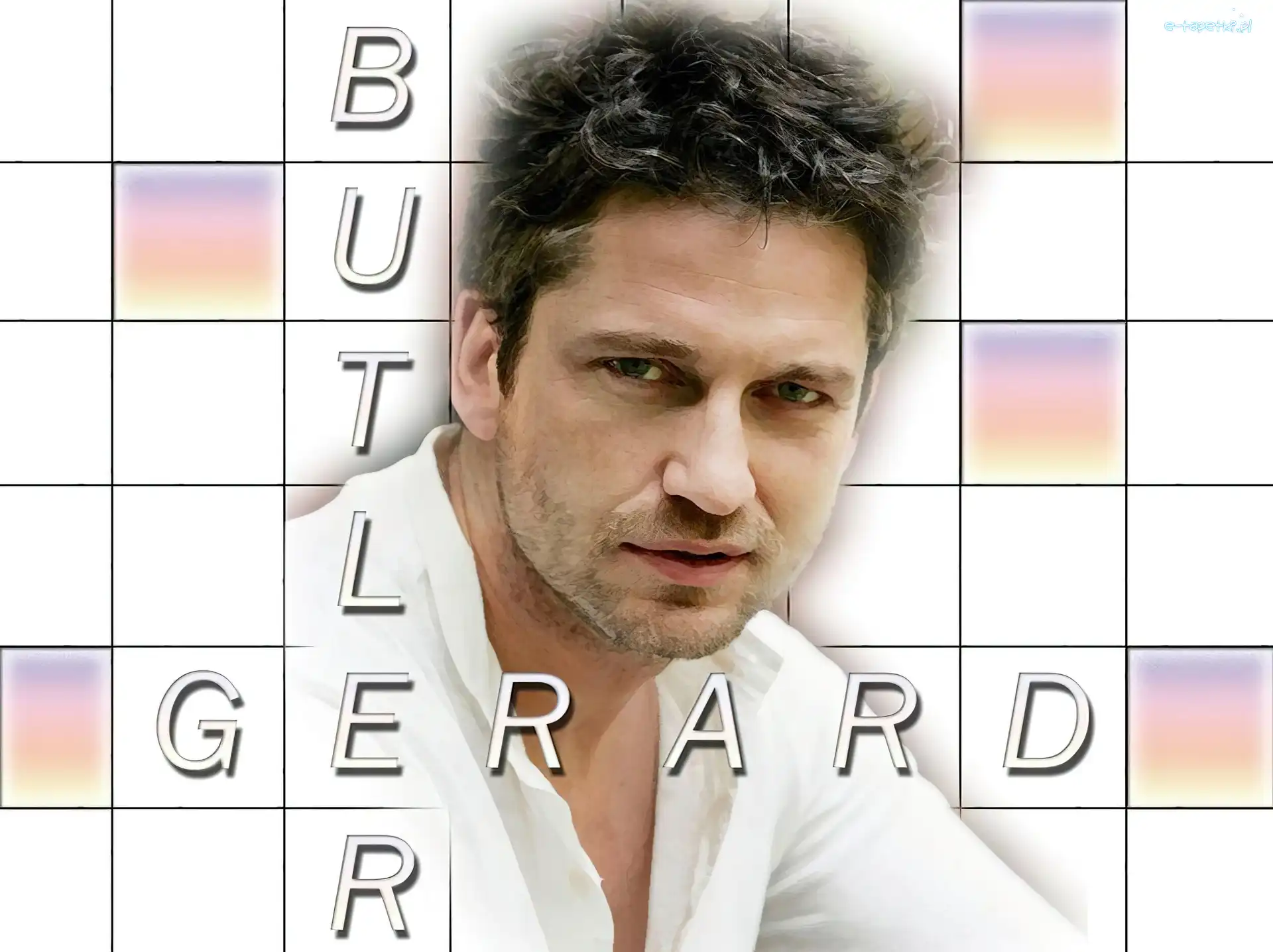 blond włosy, białą koszula, Gerard Butler