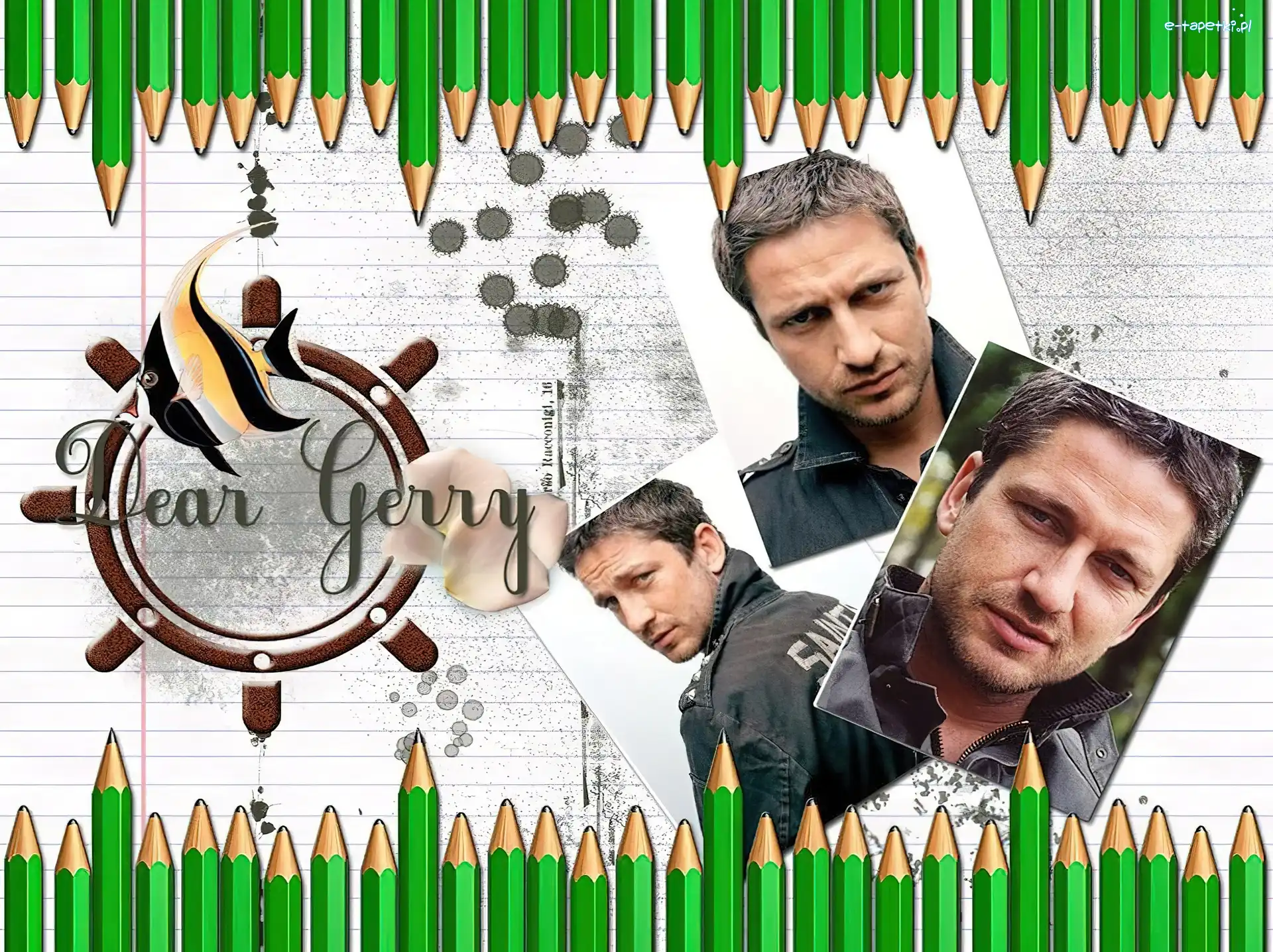 twarz, ołówek, Gerard Butler