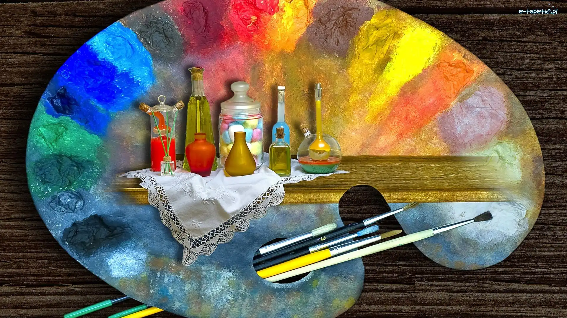 Farby, Pędzle, Paleta
