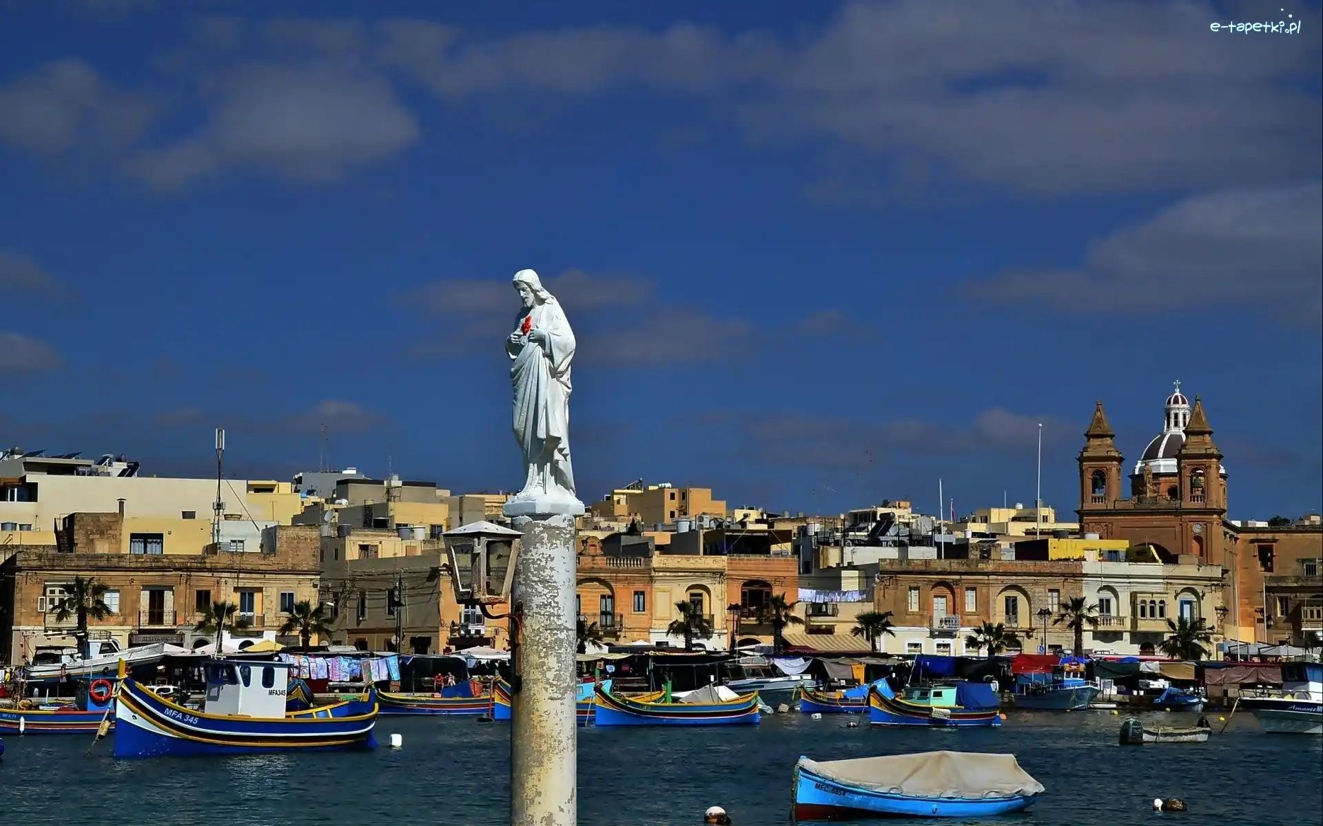 Domy, Pomnik, Łódki, Malta, Rybackie, Miasteczko