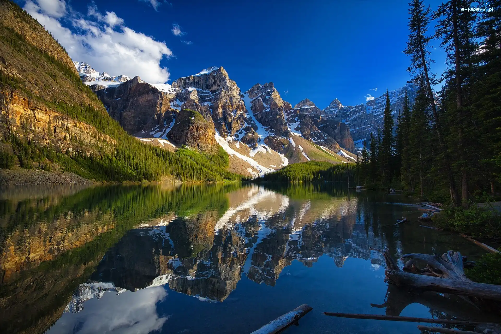 Kanada, Jezioro Moraine, Park Narodowy Banff, Odbicie, Dolina Dziesięciu Szczytów