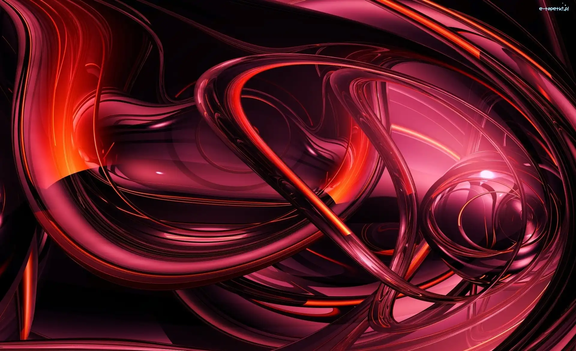 3D, Abstrakcja, Czerwona