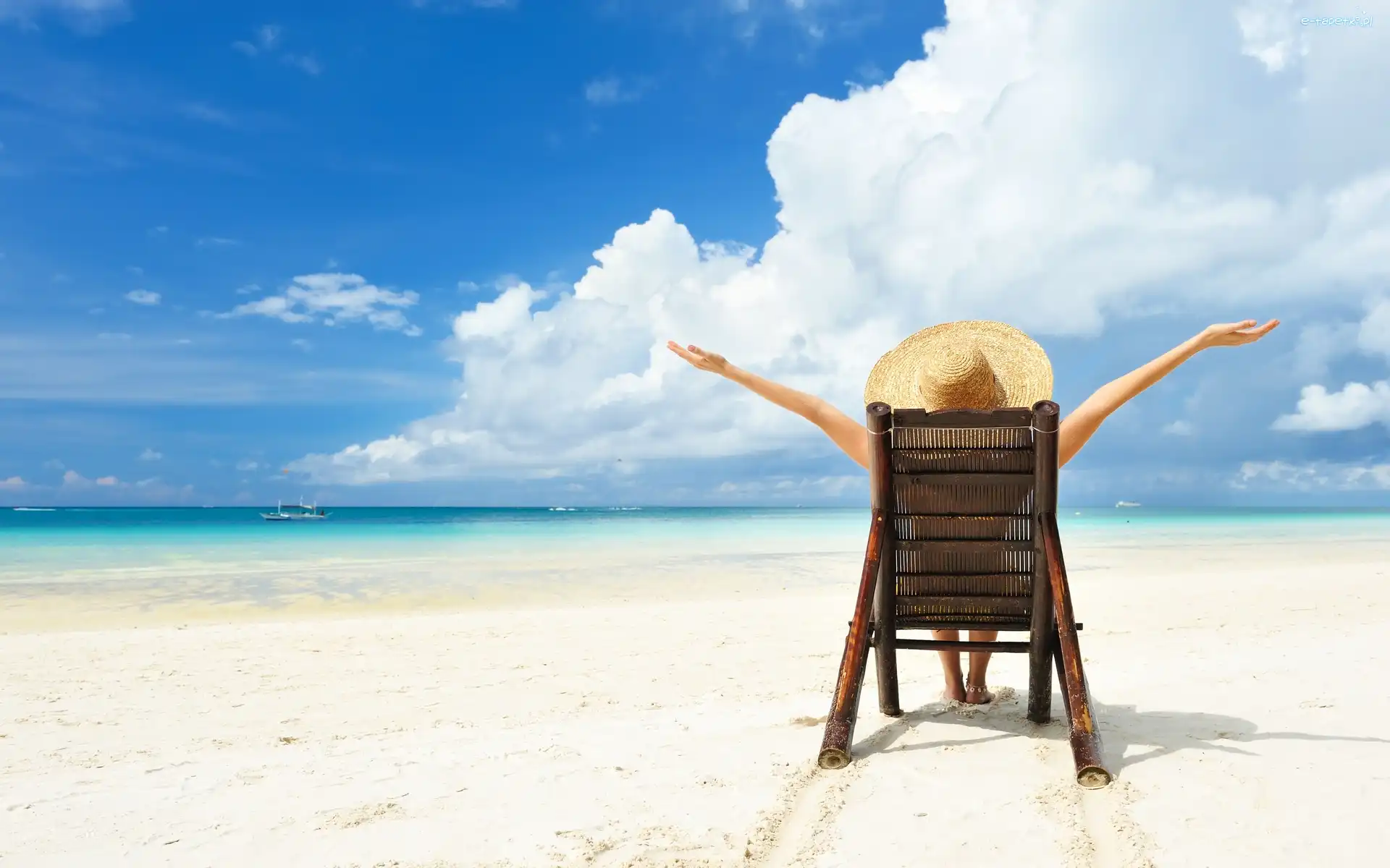 Lato, Relax, Plaża, Wakacje, Leżak