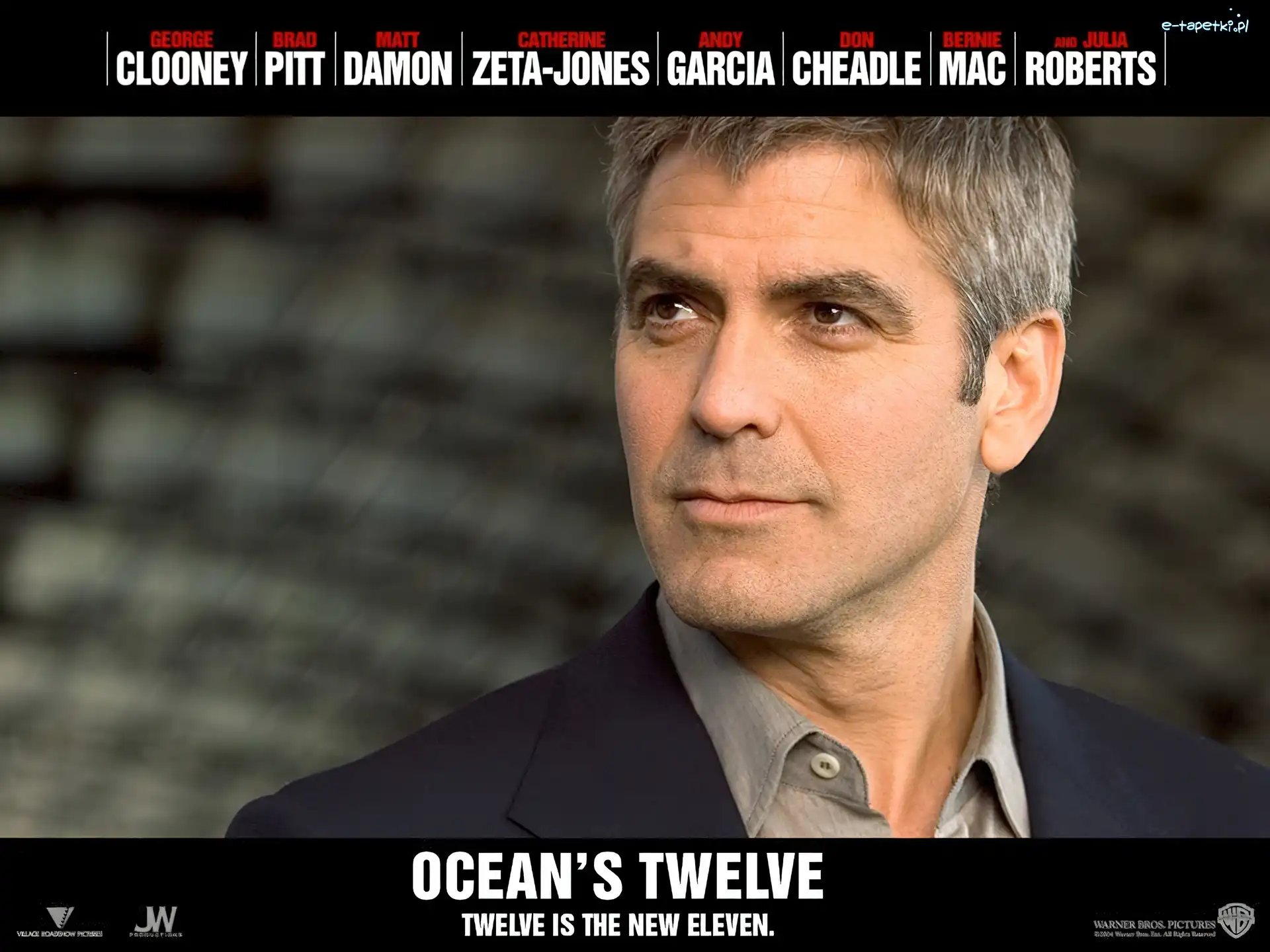 brązowe oczy, siwe włosy, George Clooney