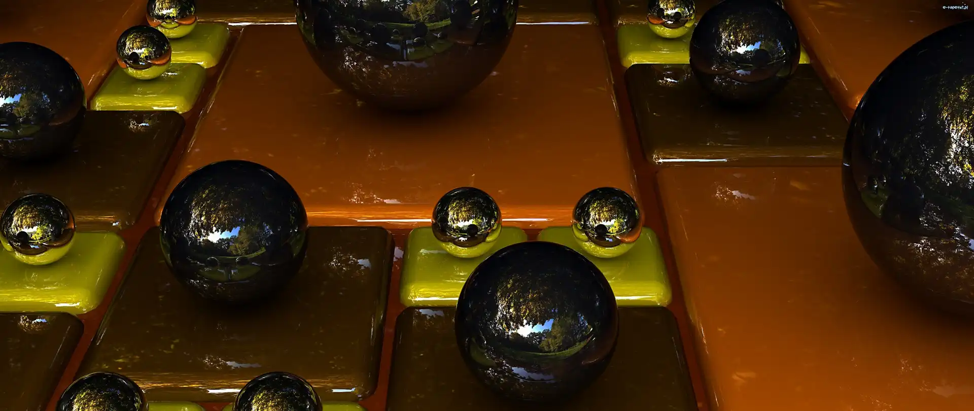 Metaliczne, 3D, Kulki, Srebrne