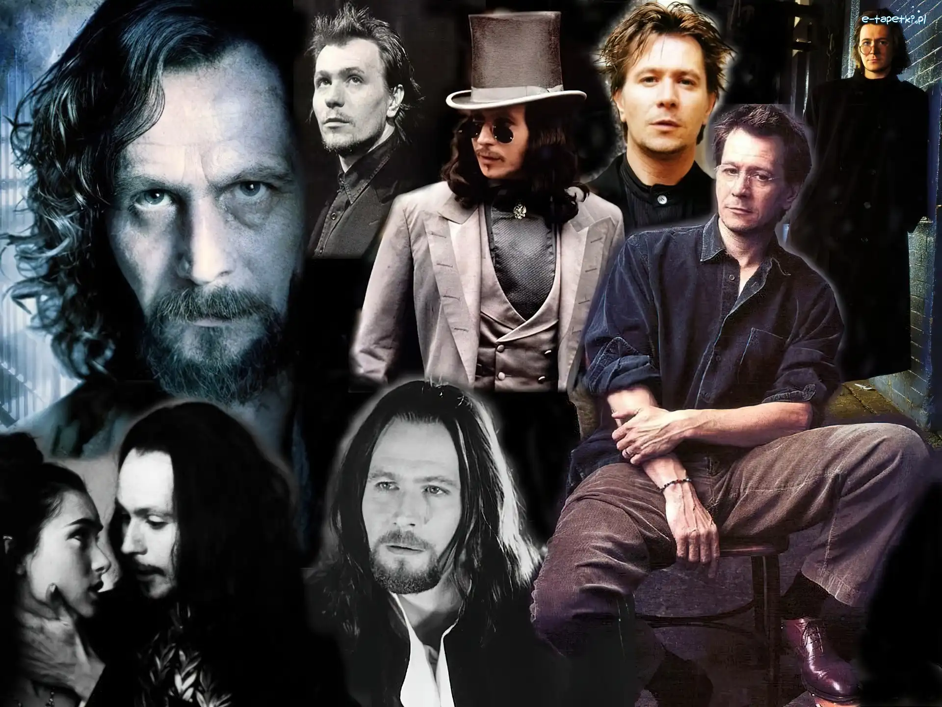 kapelusz, długie włosy, Gary Oldman