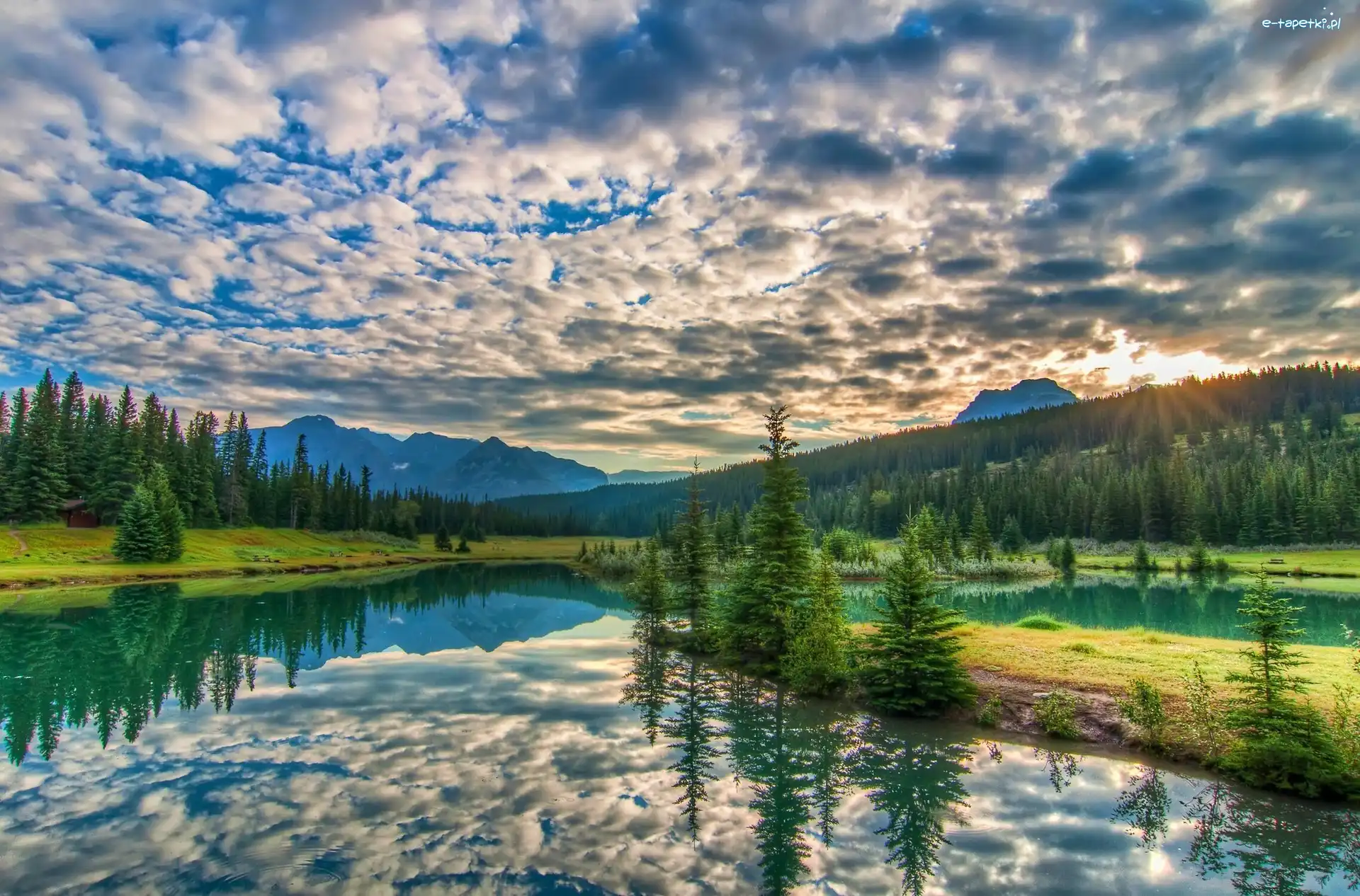 Kanada, Park Narodowy Banff, Prowincja Alberta, Góry, Jezioro