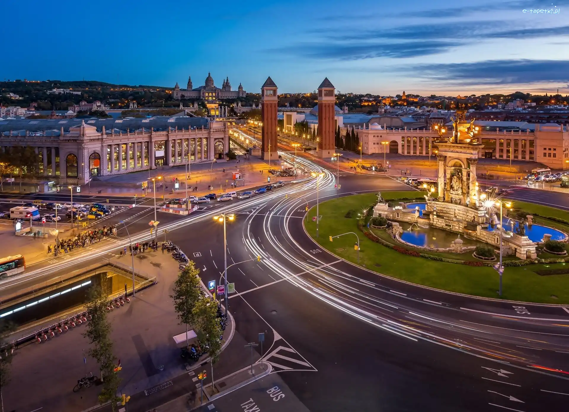 Autostrada, Miasta, Panorama, Hiszpania, Barcelona
