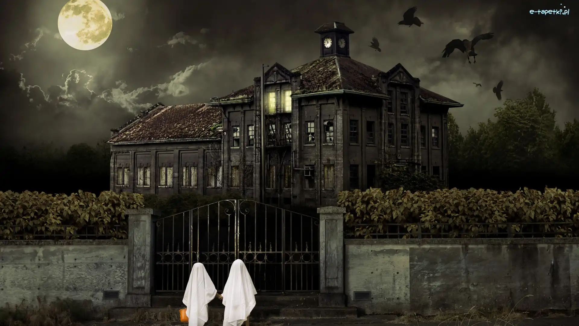 Halloween, Dom, Straszny, Dzieci, Przebrane