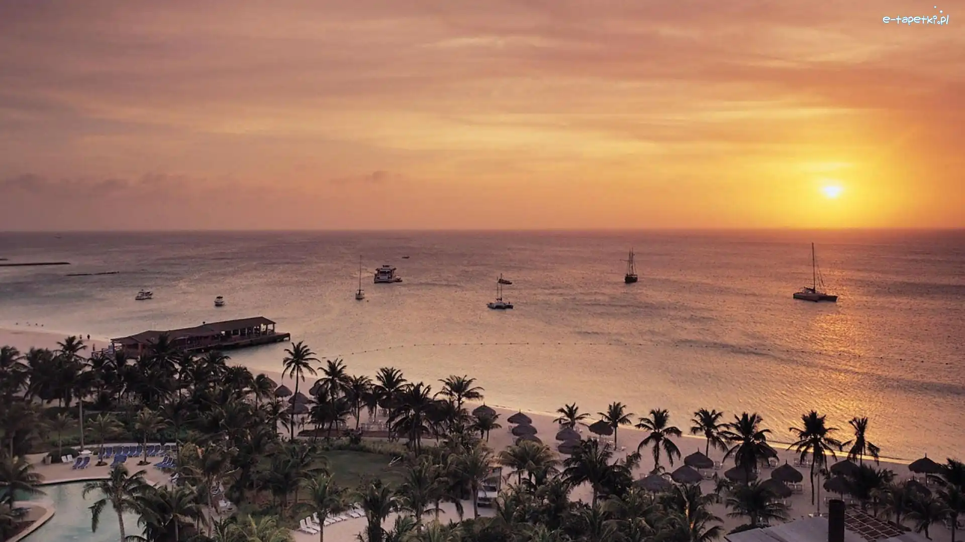 Morze, Niebo, Plaża, Aruba