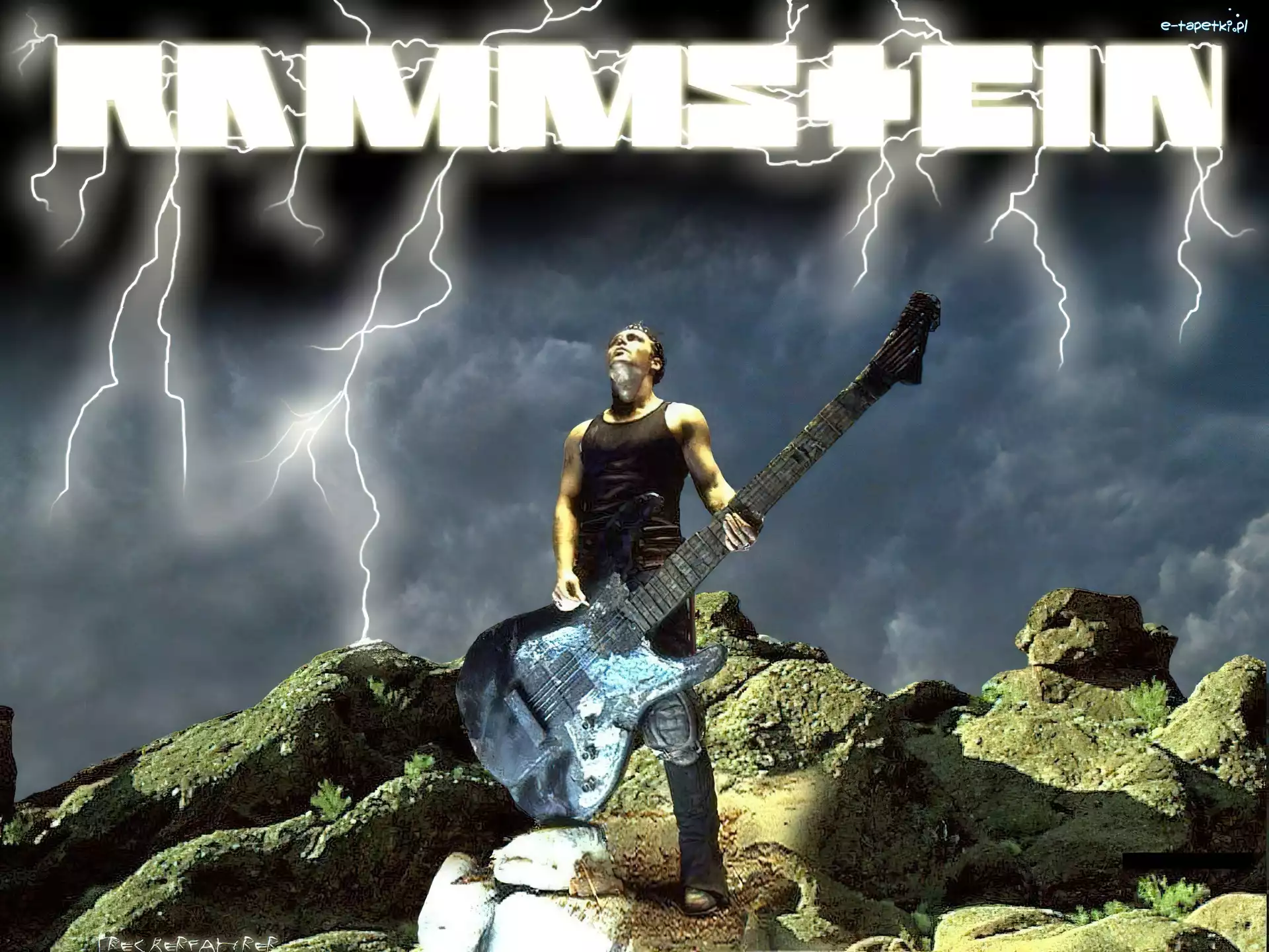 gitara, pioruny, Rammstein