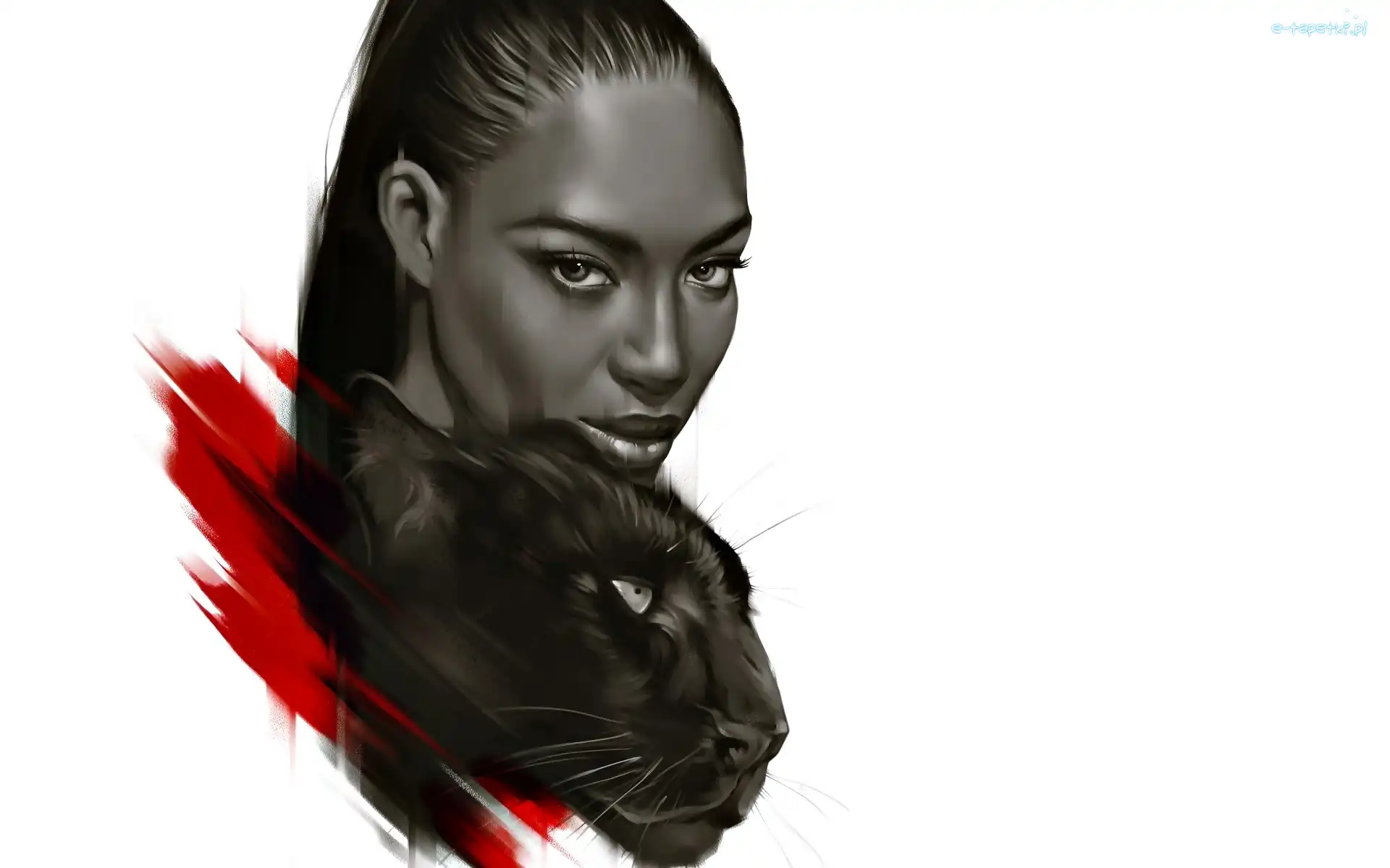 Ciemnoskóra, Puma, Kobieta, Naomi Campbell, Rysunek