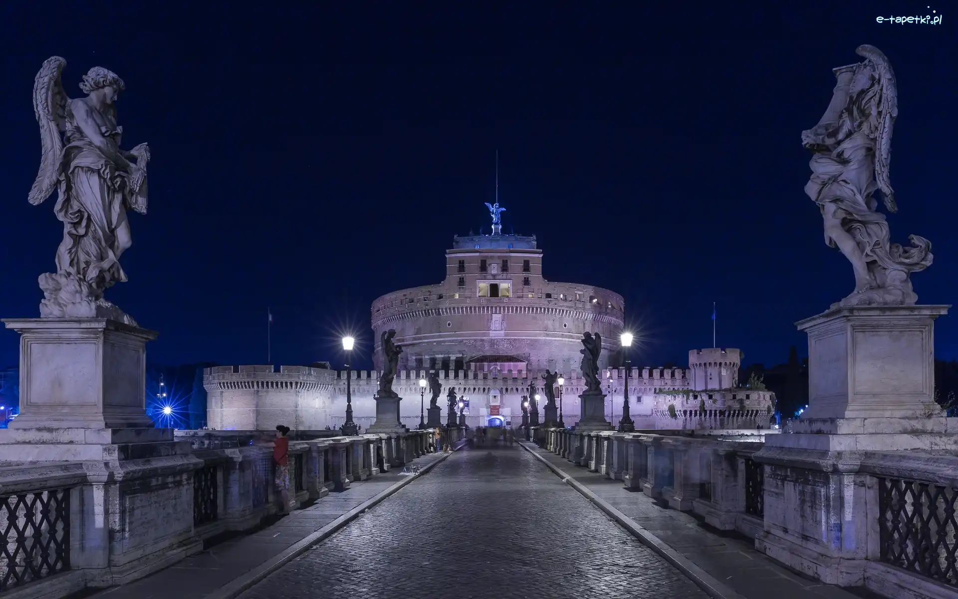 Figury, Mauzoleum Hadriana, Zamek Świętego Anioła, Rzym, Włochy, Ponte San Angelo, Most św. Anioła