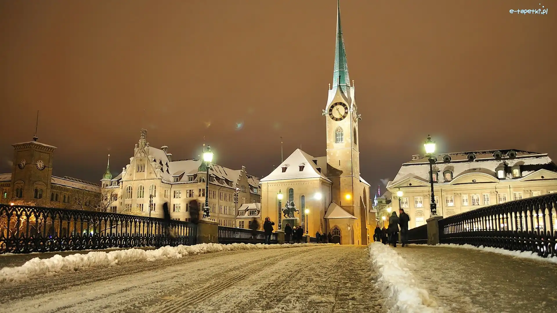 Szwajcaria, Zima, Zurich, Most, Kościół