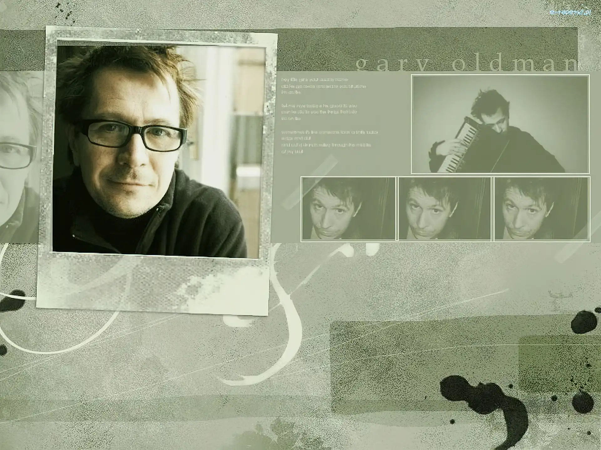 akordeon, okulary, Gary Oldman