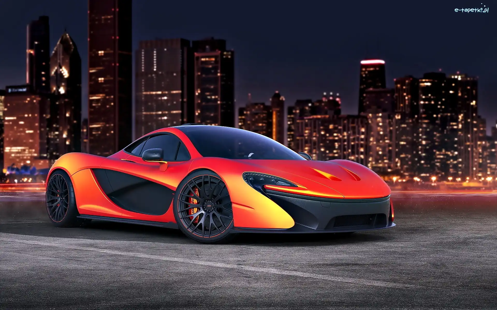 Samochód Sportowy, P1, McLaren, Noc, Miasto