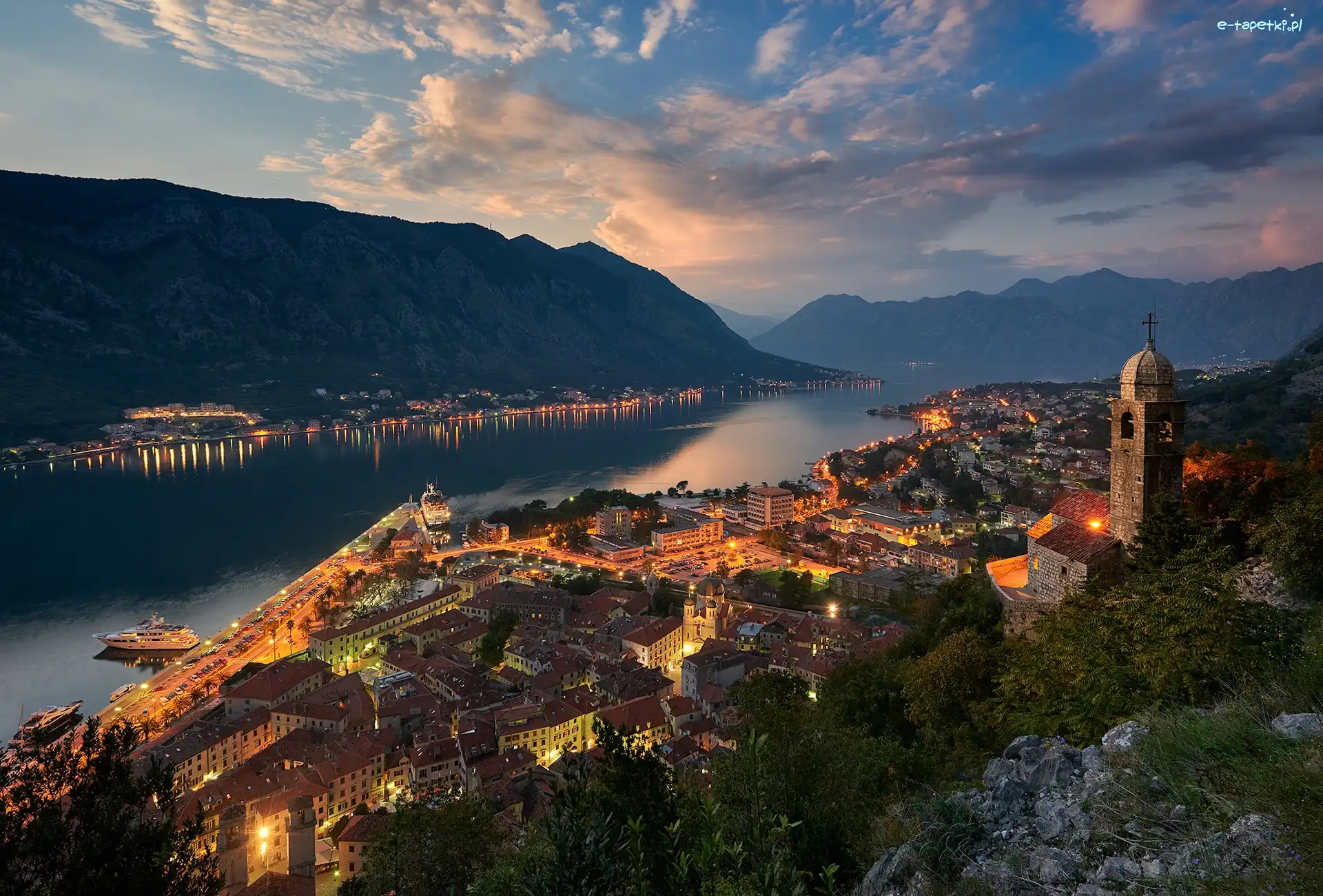 Czarnogóra, Rzeka, Porto Montenegro, Miasto, Góra