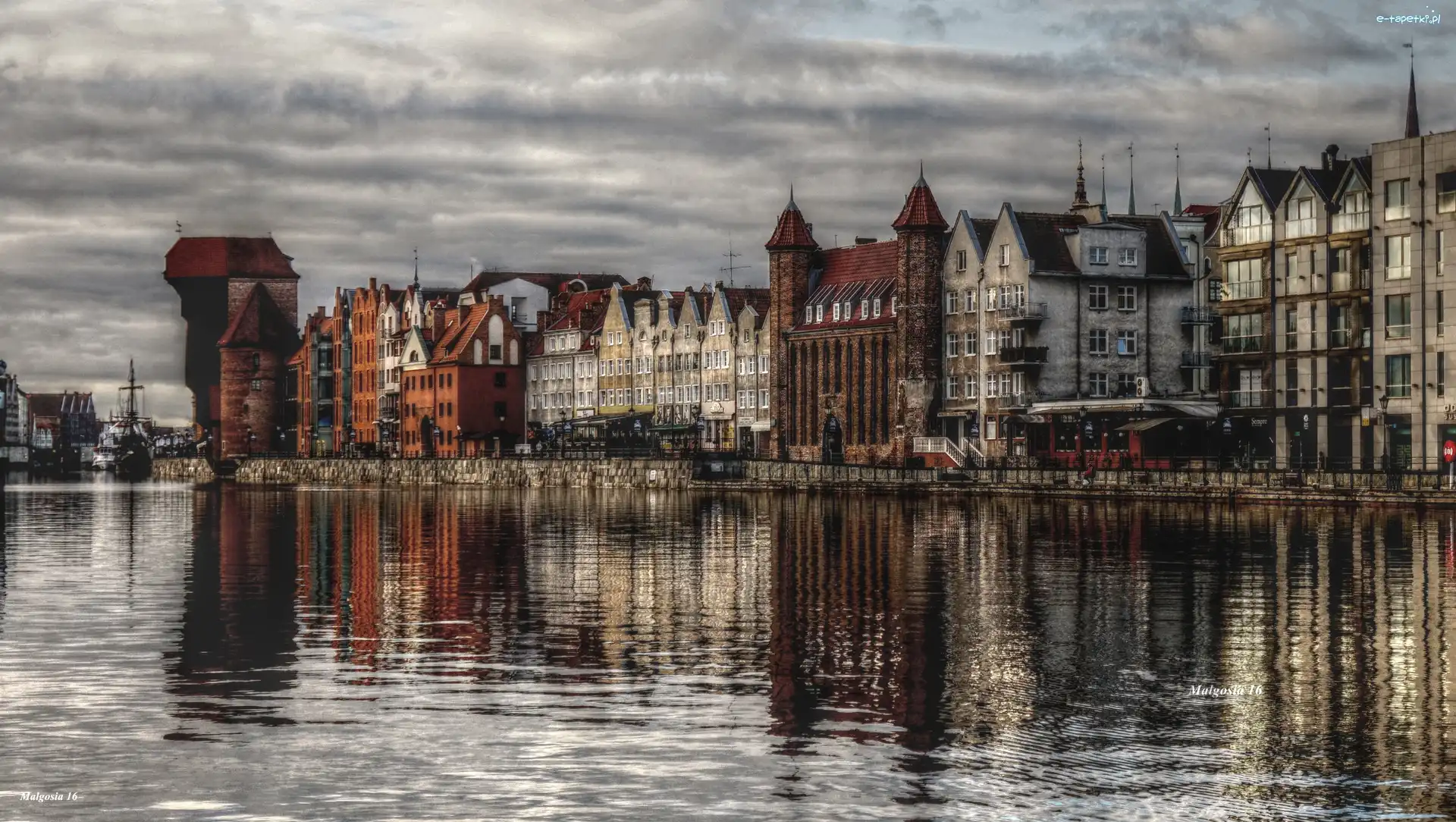 Gdańsk, Zabytkowe, Motława, HDR, Kamienice