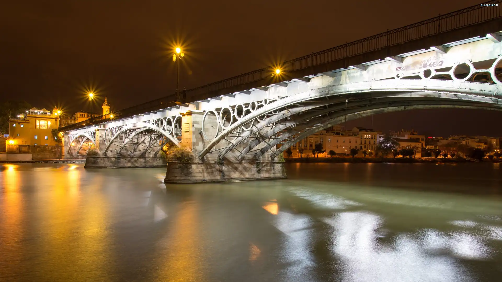 Most, Rzeka, Guadalquivir, Triana Bridge, Sevilla, Hiszpania