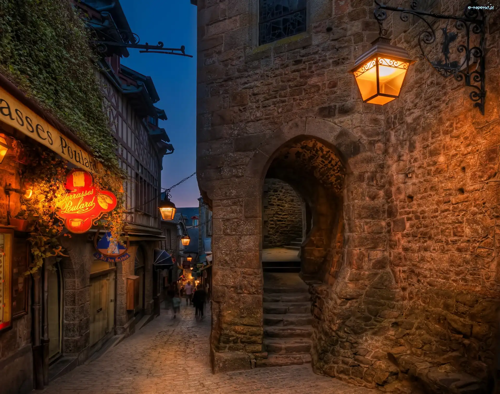 Ulica, Francja, Mont Saint Michel, Domy