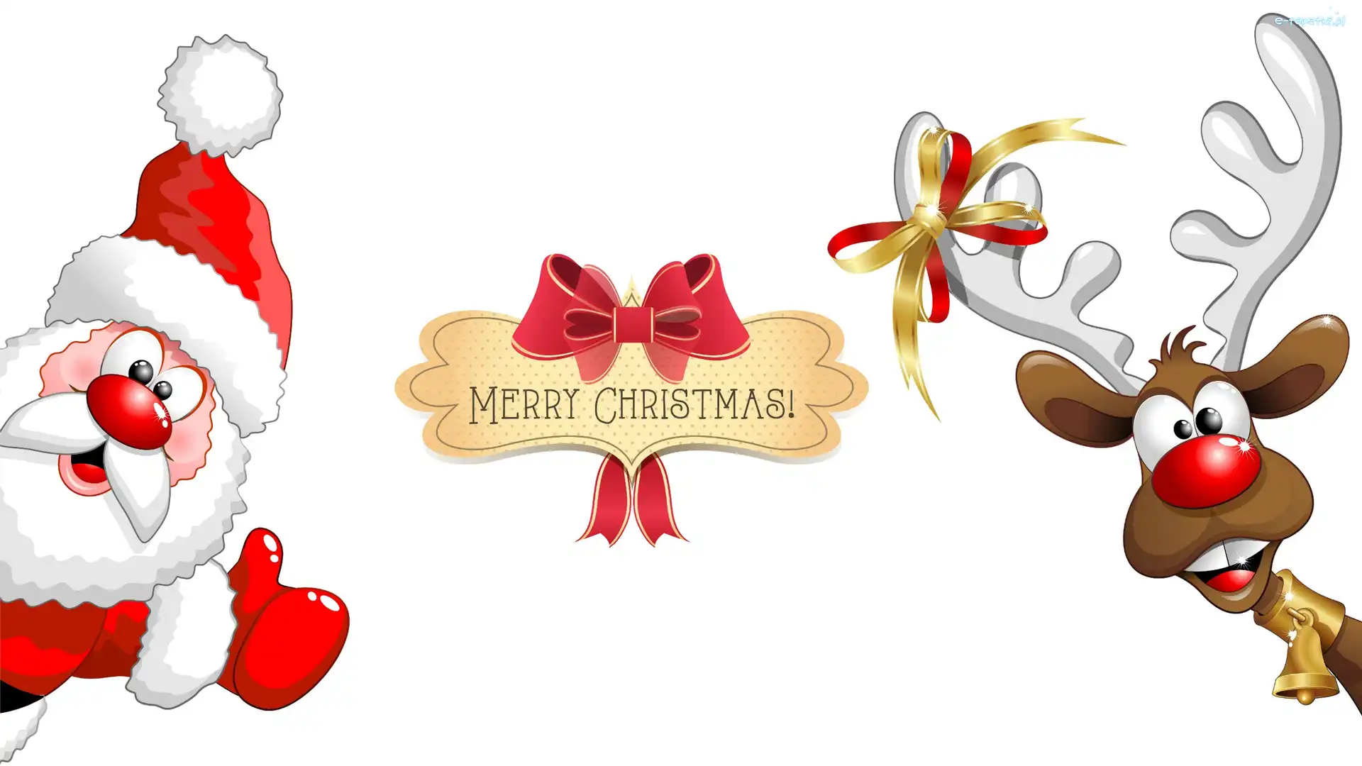 Mikołaj, Świąteczna, Christmas, Merry, Grafika, Renifer, Napis, Zabawna