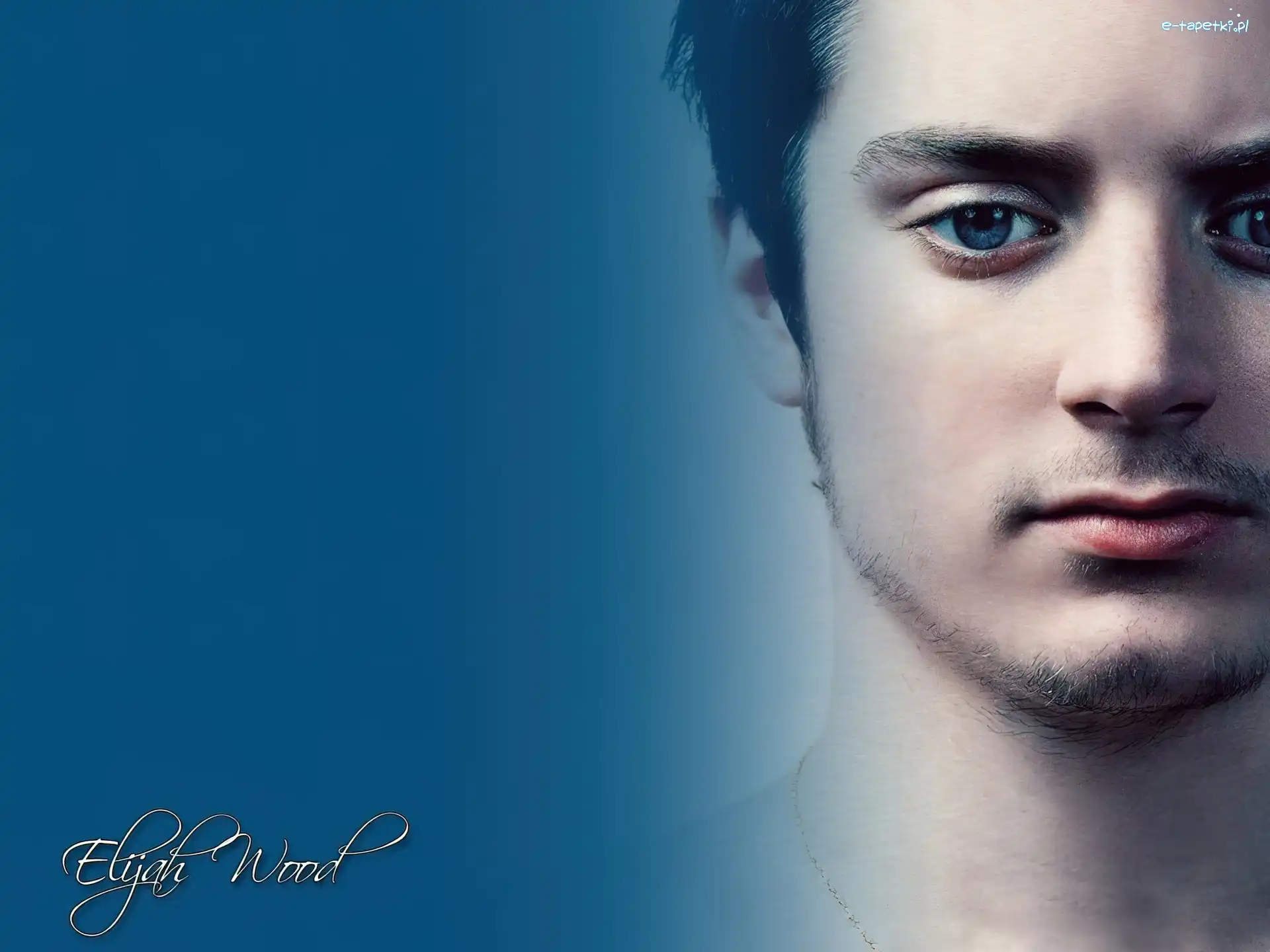 bródka, niebieskie oczy, Elijah Wood