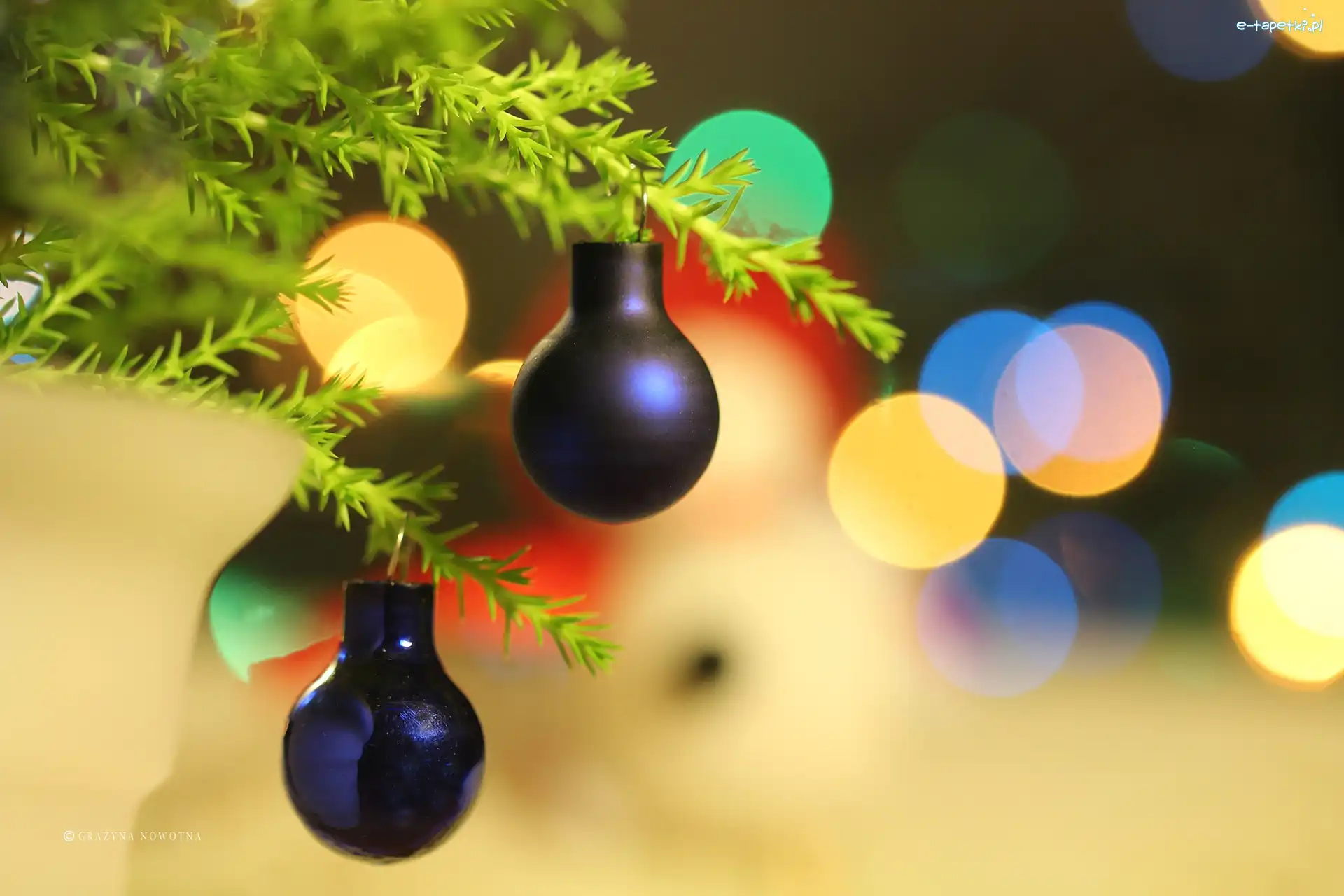 Bombki, Święta, Gałązki, Bokeh, Boże Narodzenie