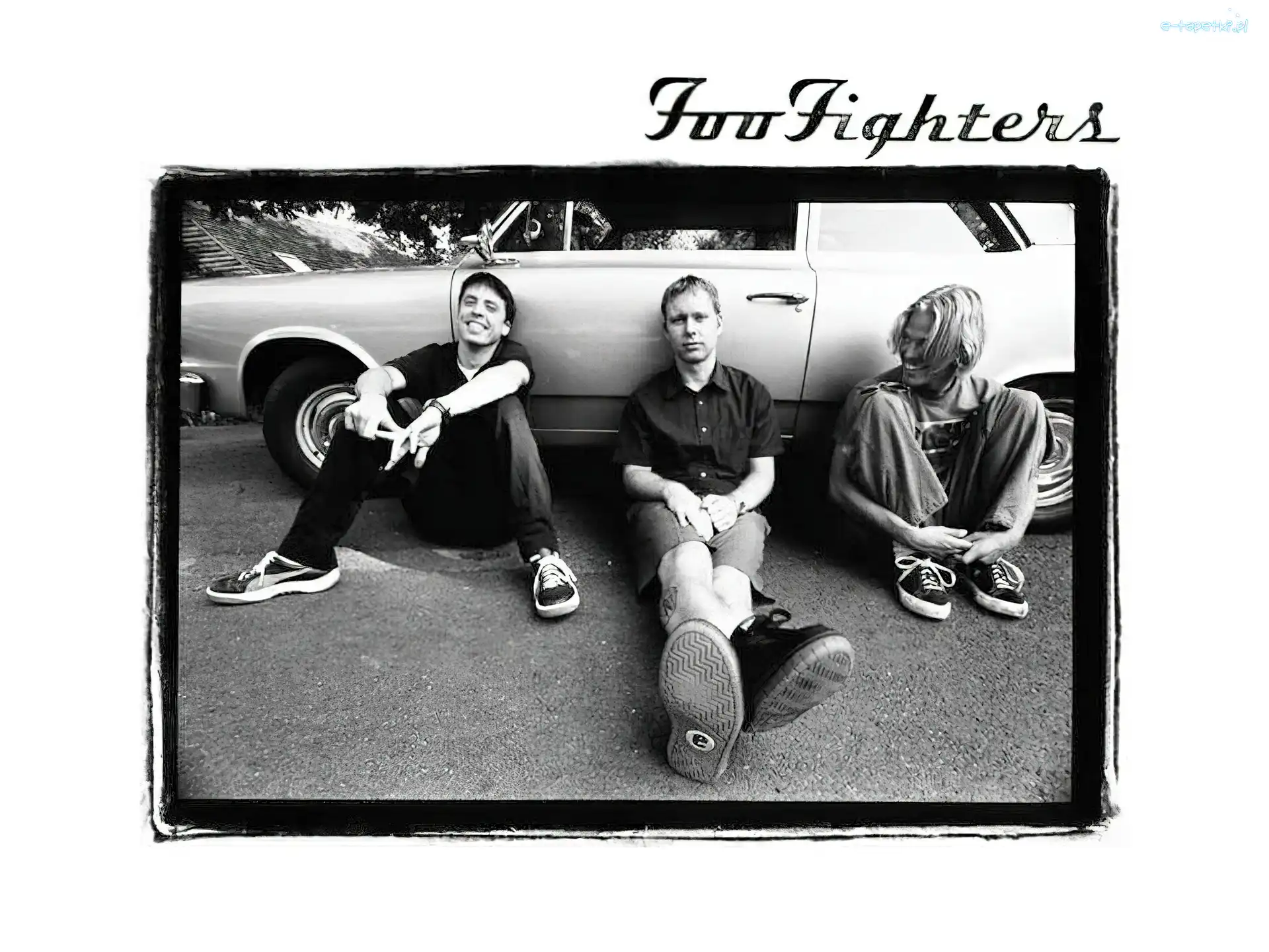Foo Fighters, człowiek , ludzie, samochód, zespół