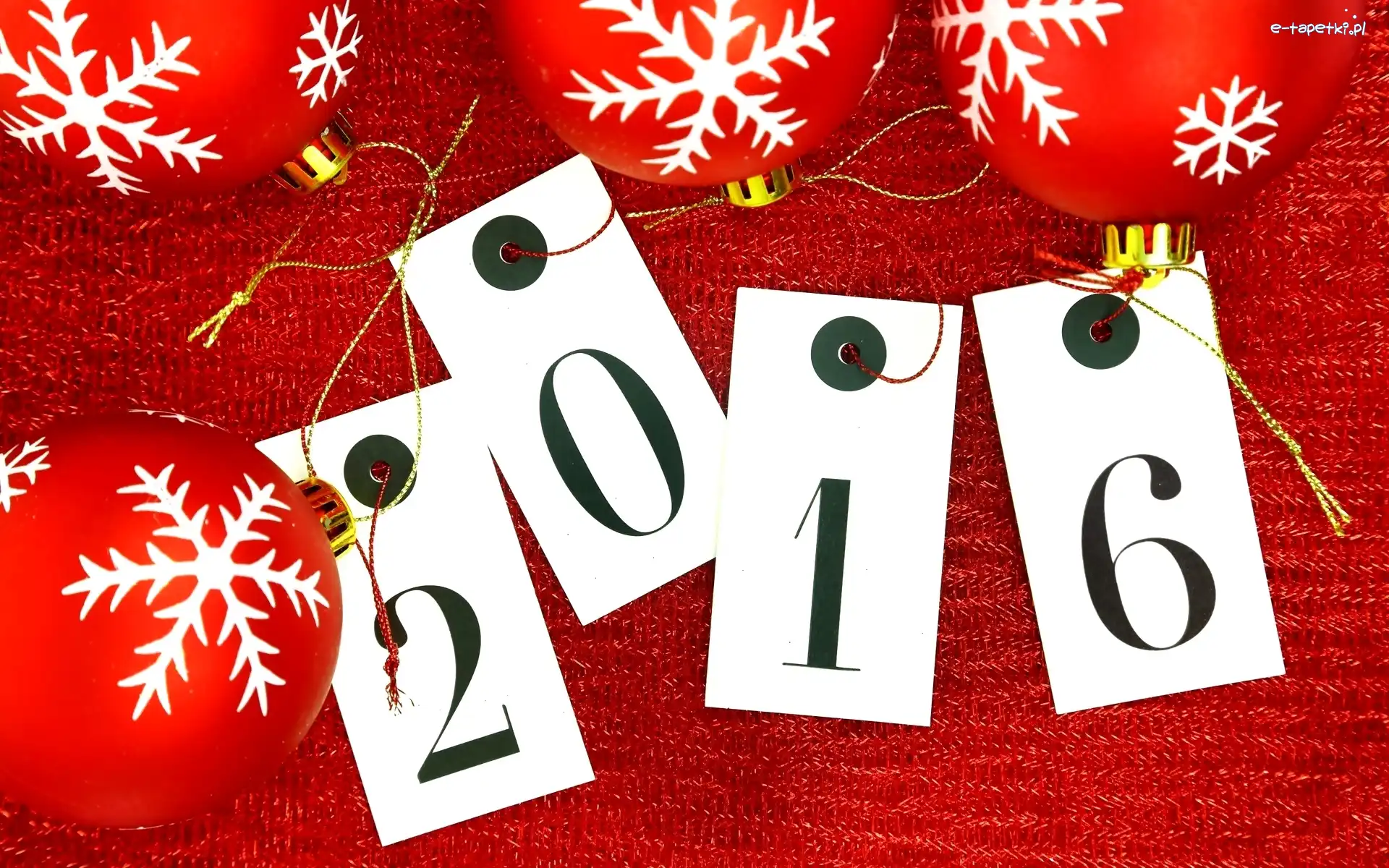 2016, bombki, Czerwone
