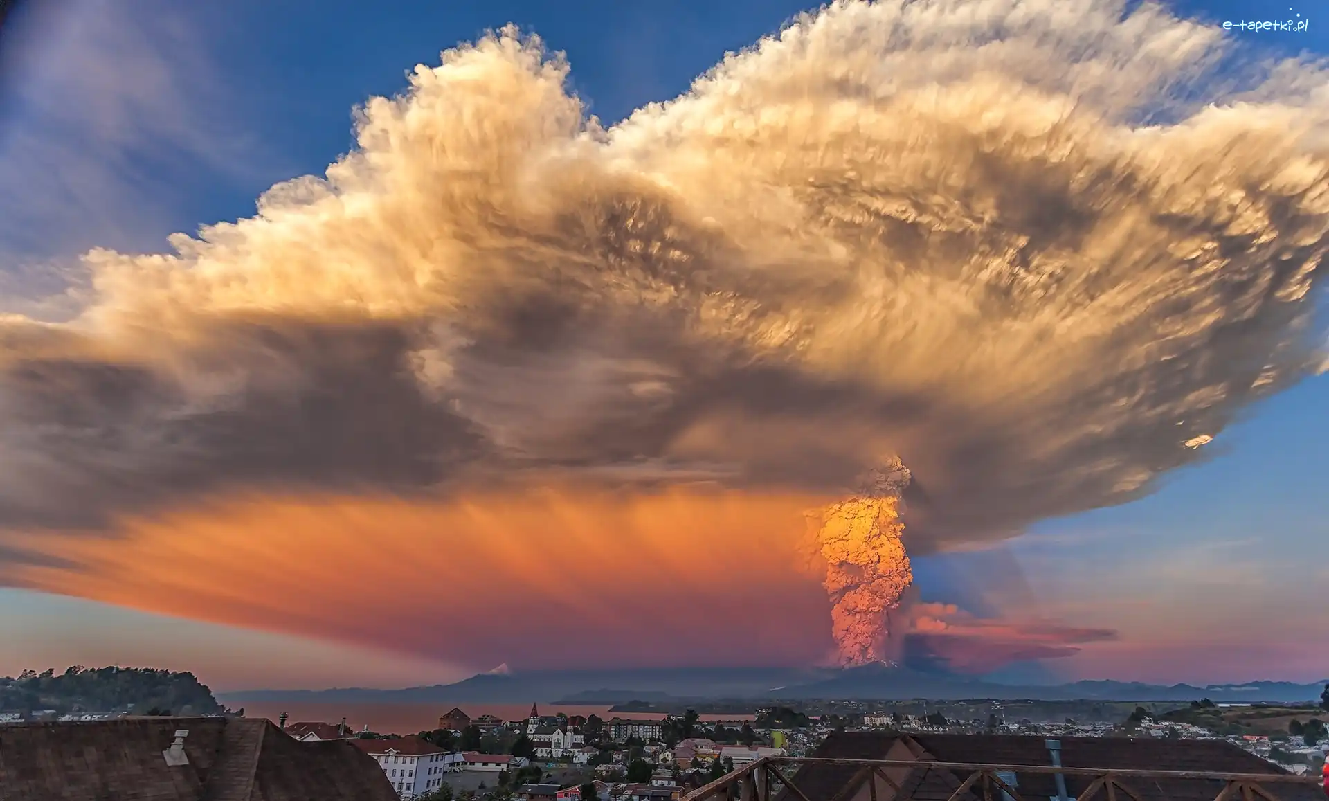 Erupcja, Miasto, Dym, Wulkan