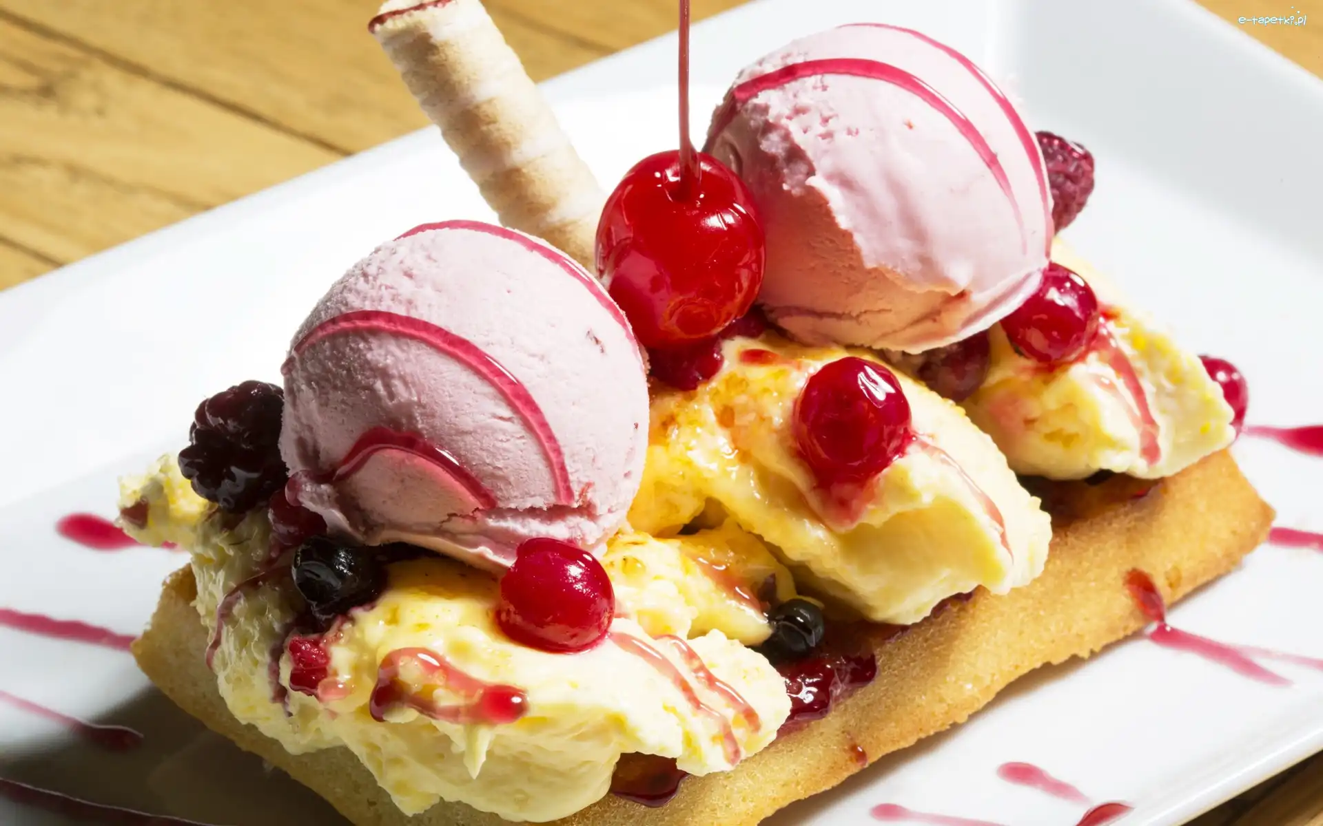 Lody, Owoce, Wiśnie, Deser