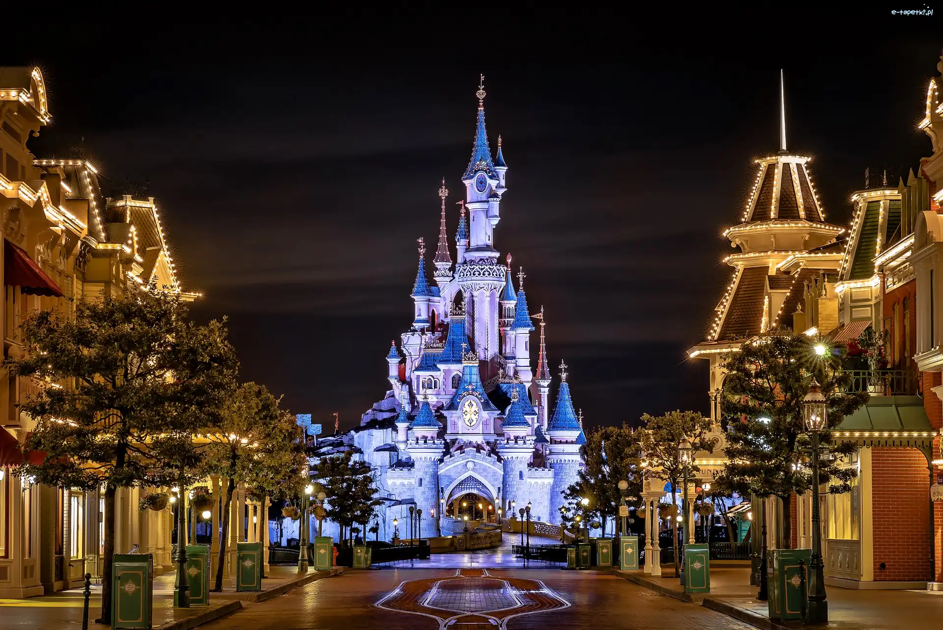Zamek, Uliczka, Disneyland, Kalifornia, Domy