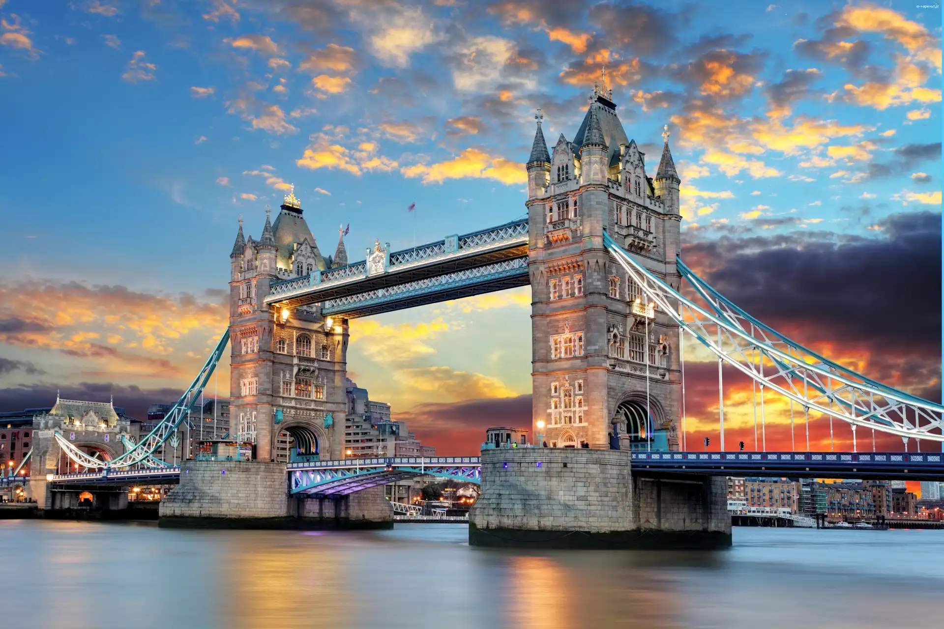 Tower Bridge, Londyn, Tamiza, Most