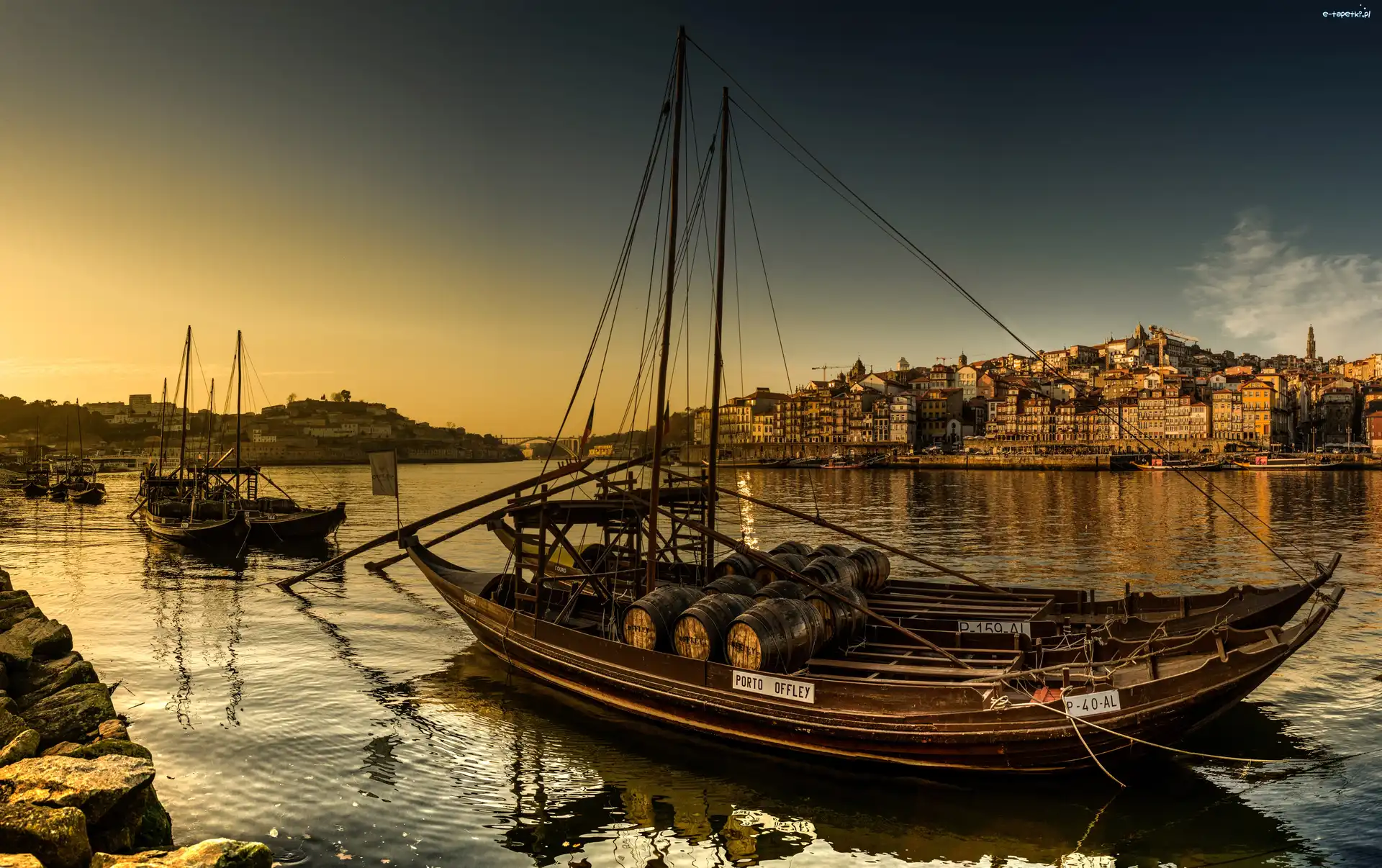 Łodzie, Domy, Port, Portugalia