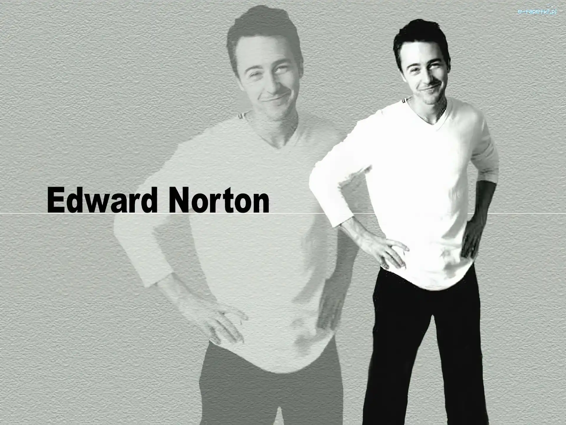 czarne spodnie, biała koszulka, Edward Norton
