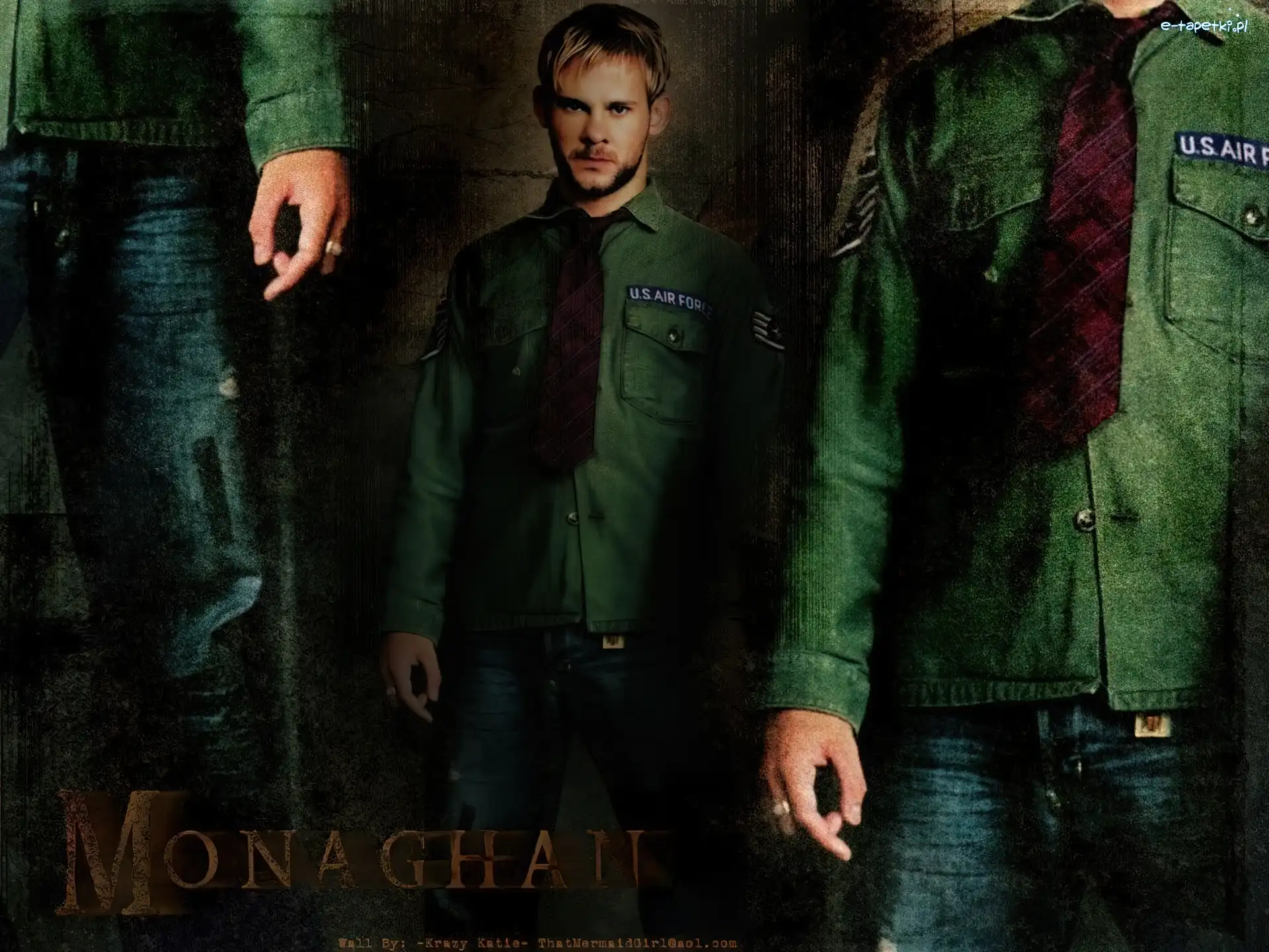 jeansy, krawat, Dominic Monaghan